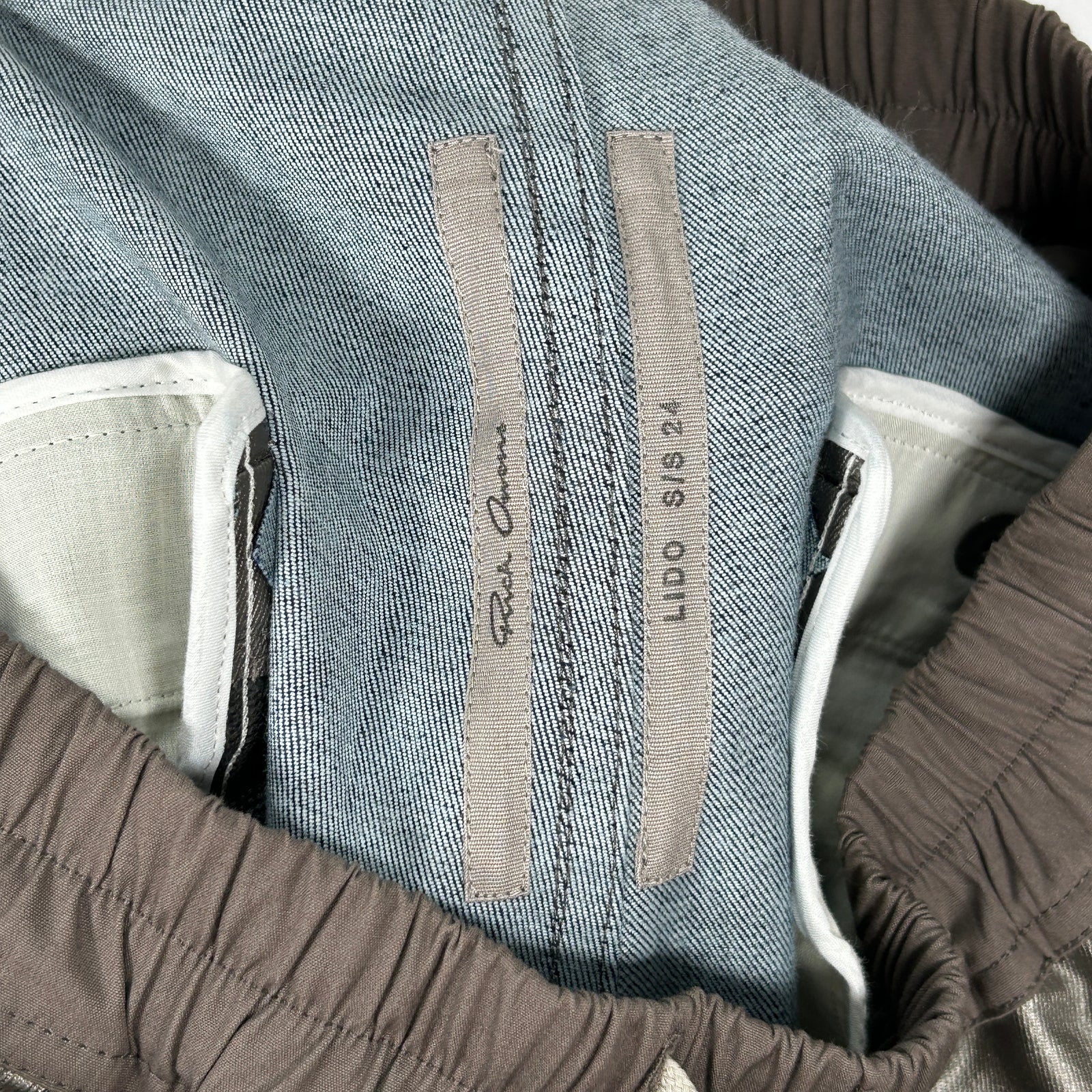 Rick Owens Silver Wide Leg Cargo Bela Pants Size 46
