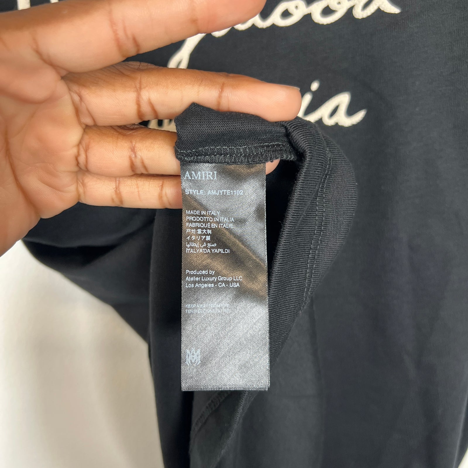 Amiri Black Hollywood Logo T-Shirt Size M