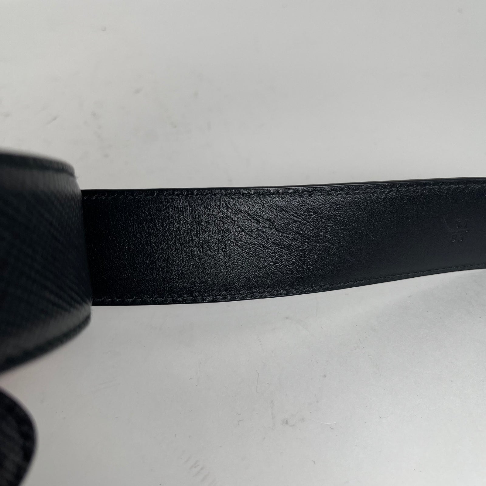 Prada Black Leather Belt Size 34