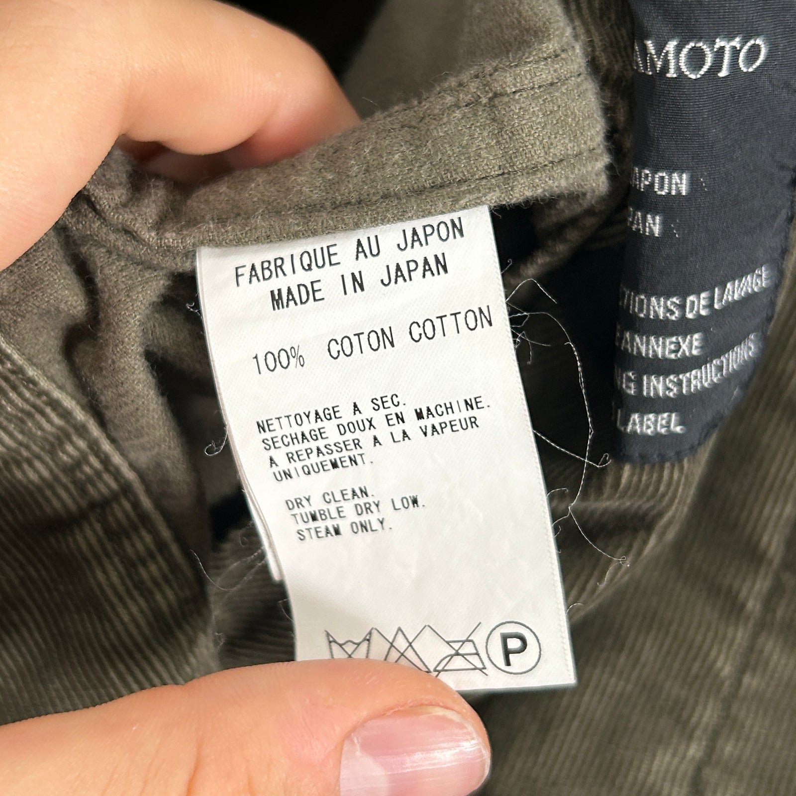 Y's Yohji Yamamoto Green Corduray Jacket Size S