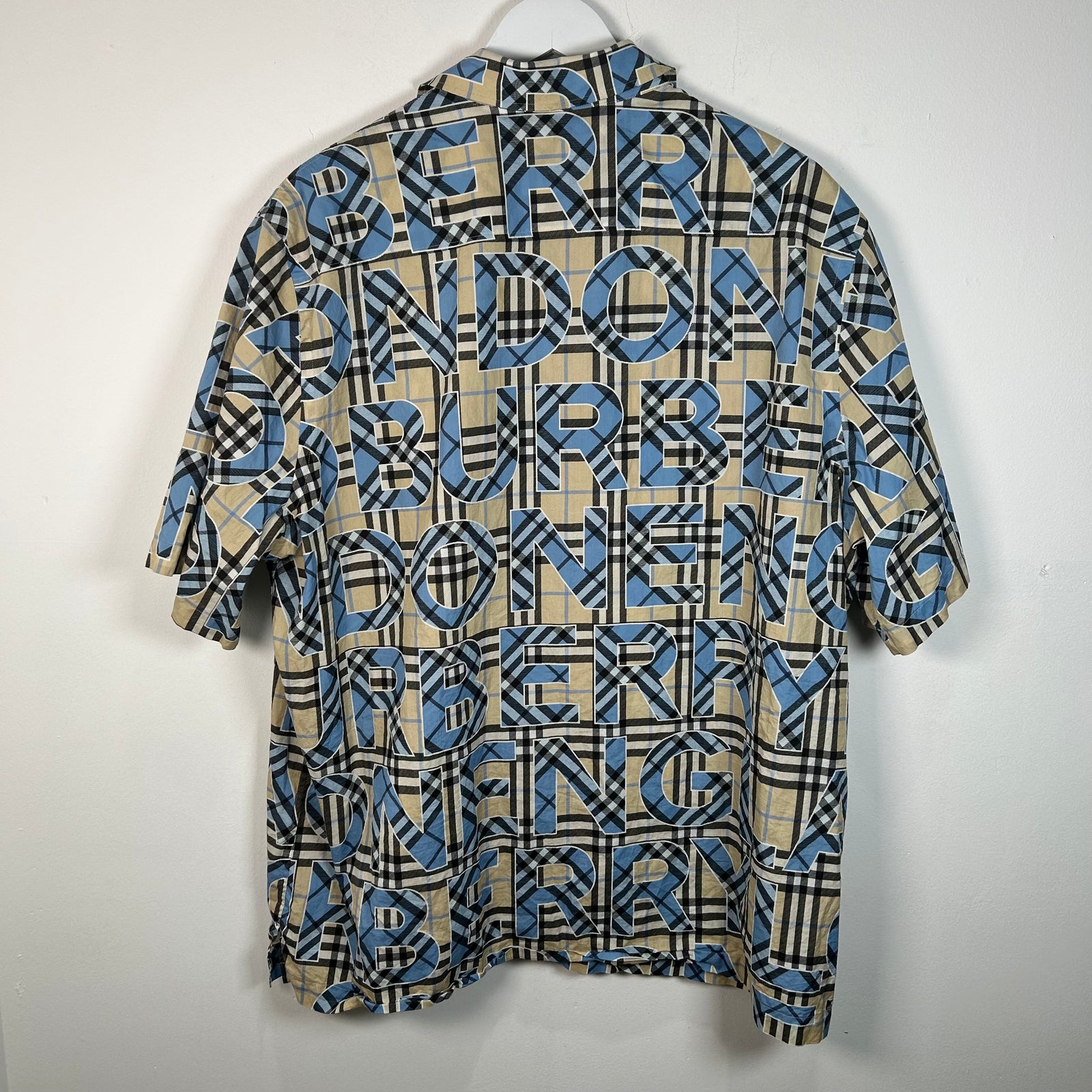 Burberry Logo Plaid Button-Up Shirt Size XL