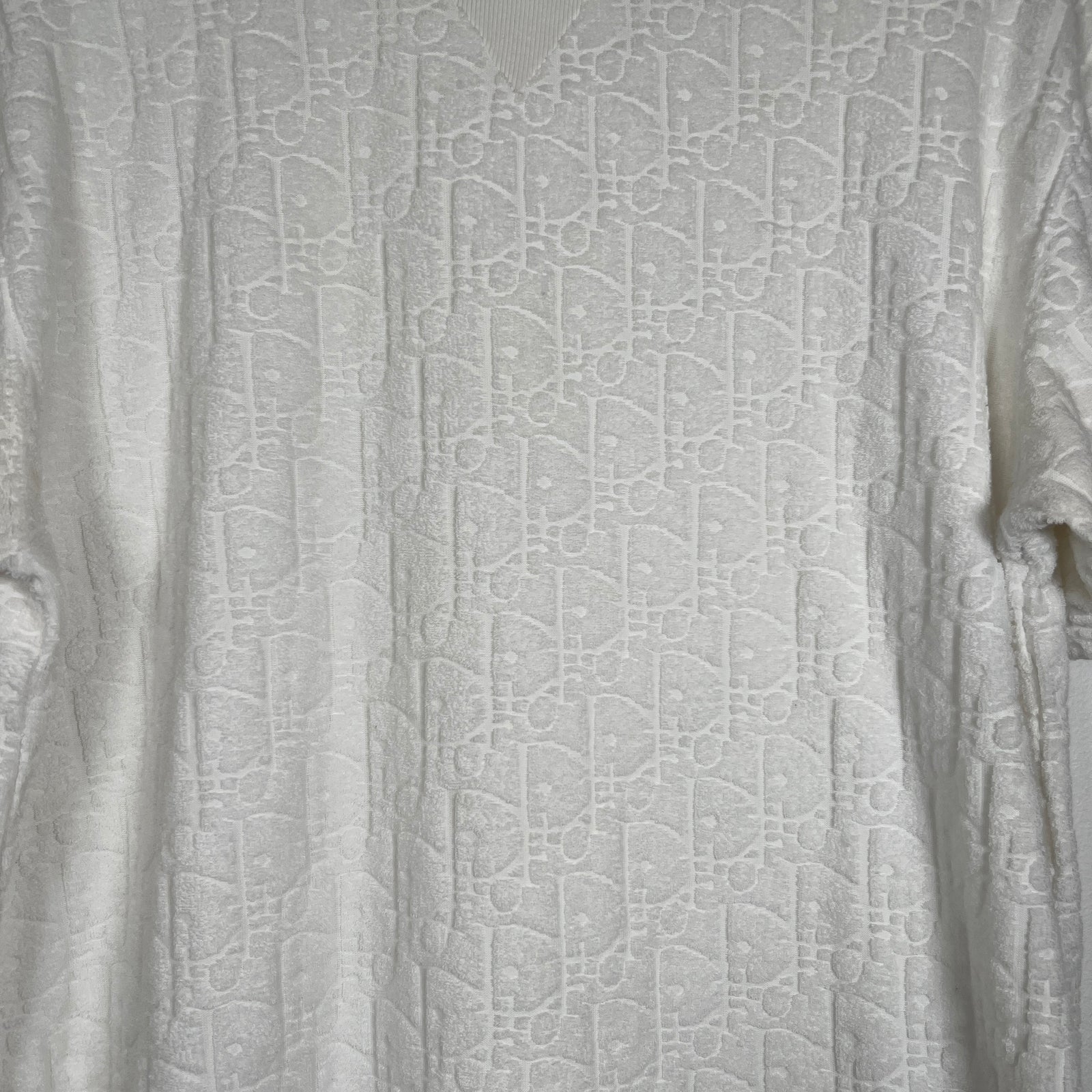 Dior White Oblique Towel Tee Size S