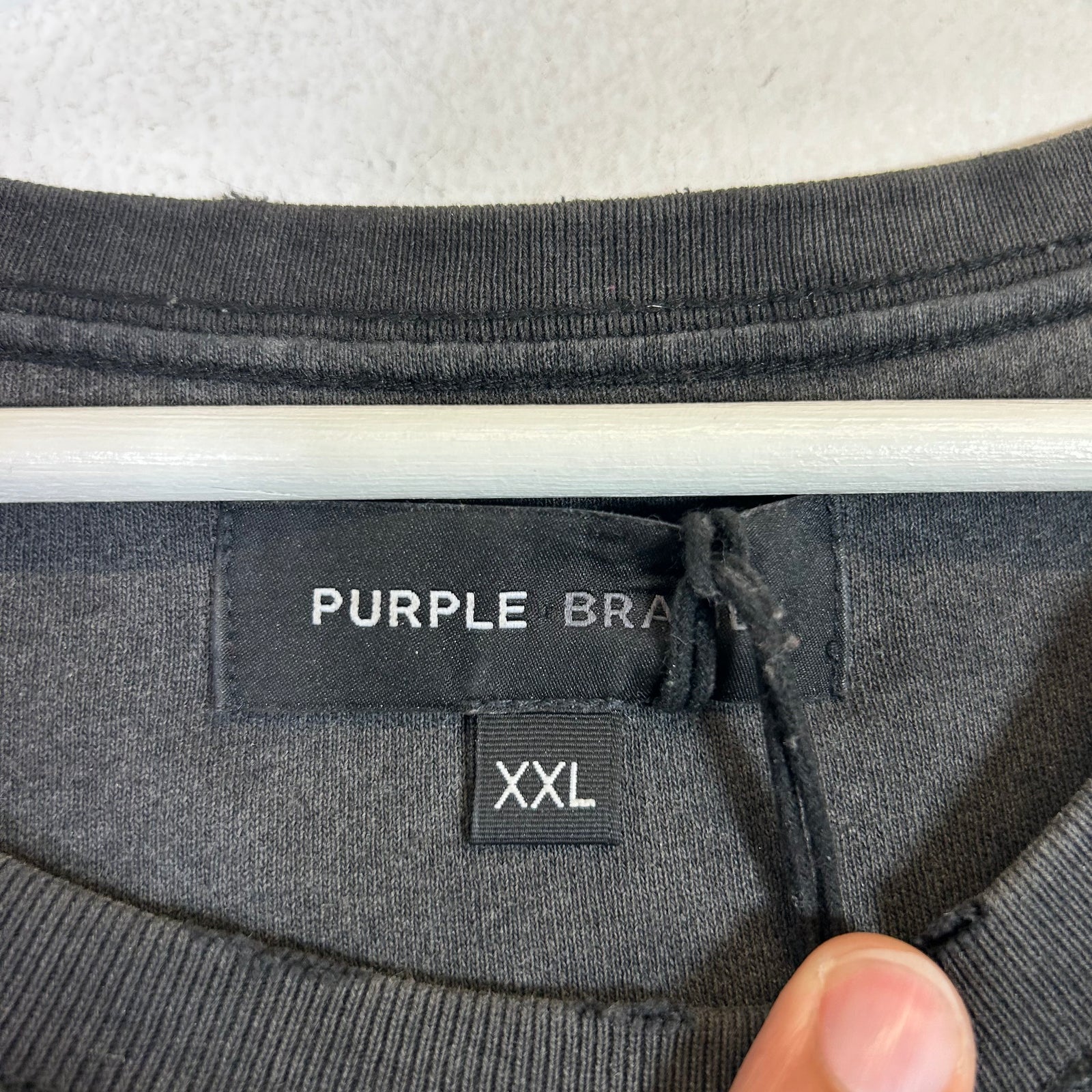 Purple Brand Black 'Fight' Logo Inside-Out T-Shirt Size XXL