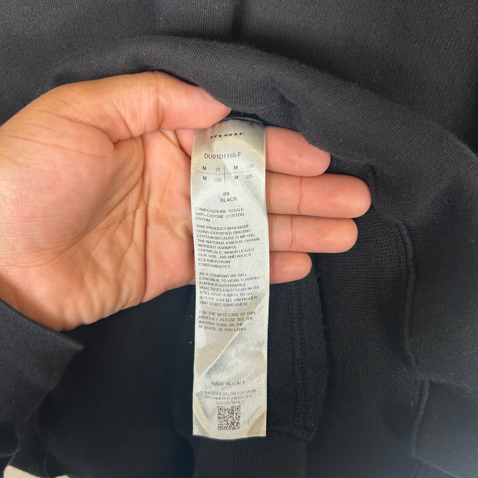 Rick Owens Black Jumbo Tatlin Sweatshirt Size M