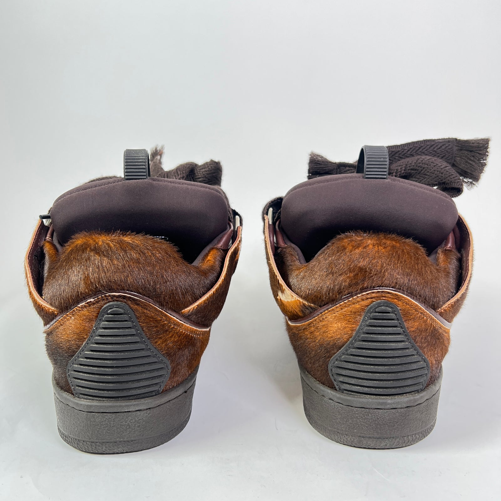 Lanvin Brown Ponyhair Curb Sneaker