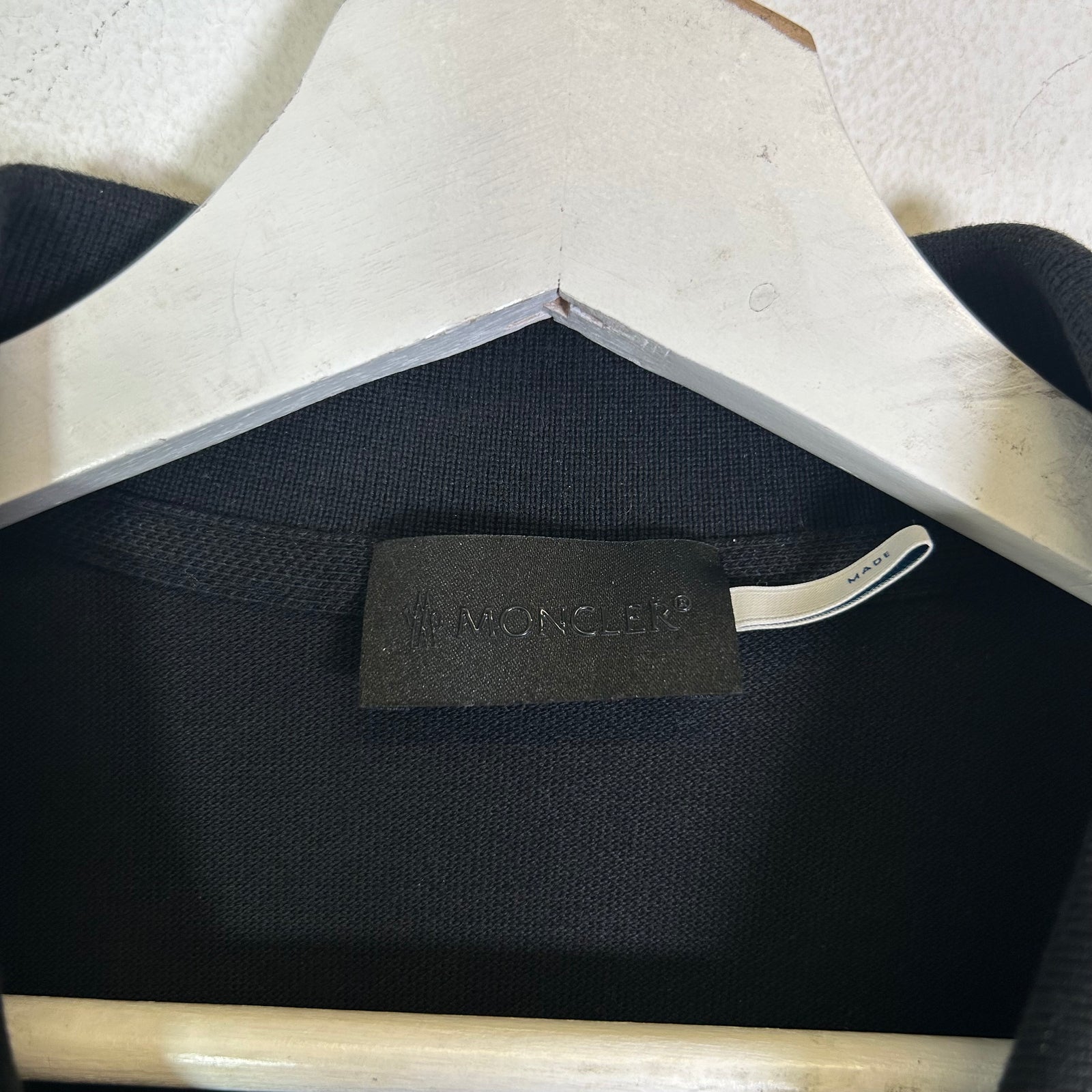 Moncler Black Reflective Logo Polo