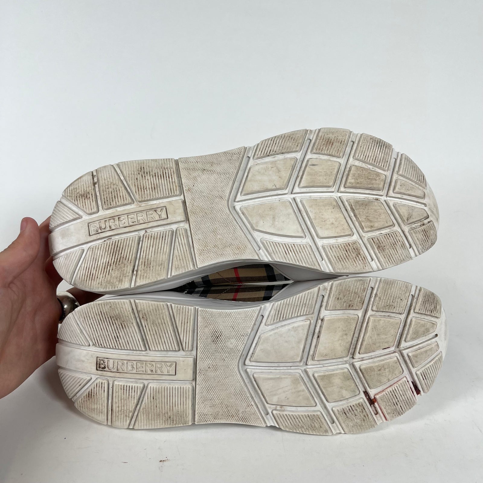 Burberry Beige Check Regis Sneaker Size 43