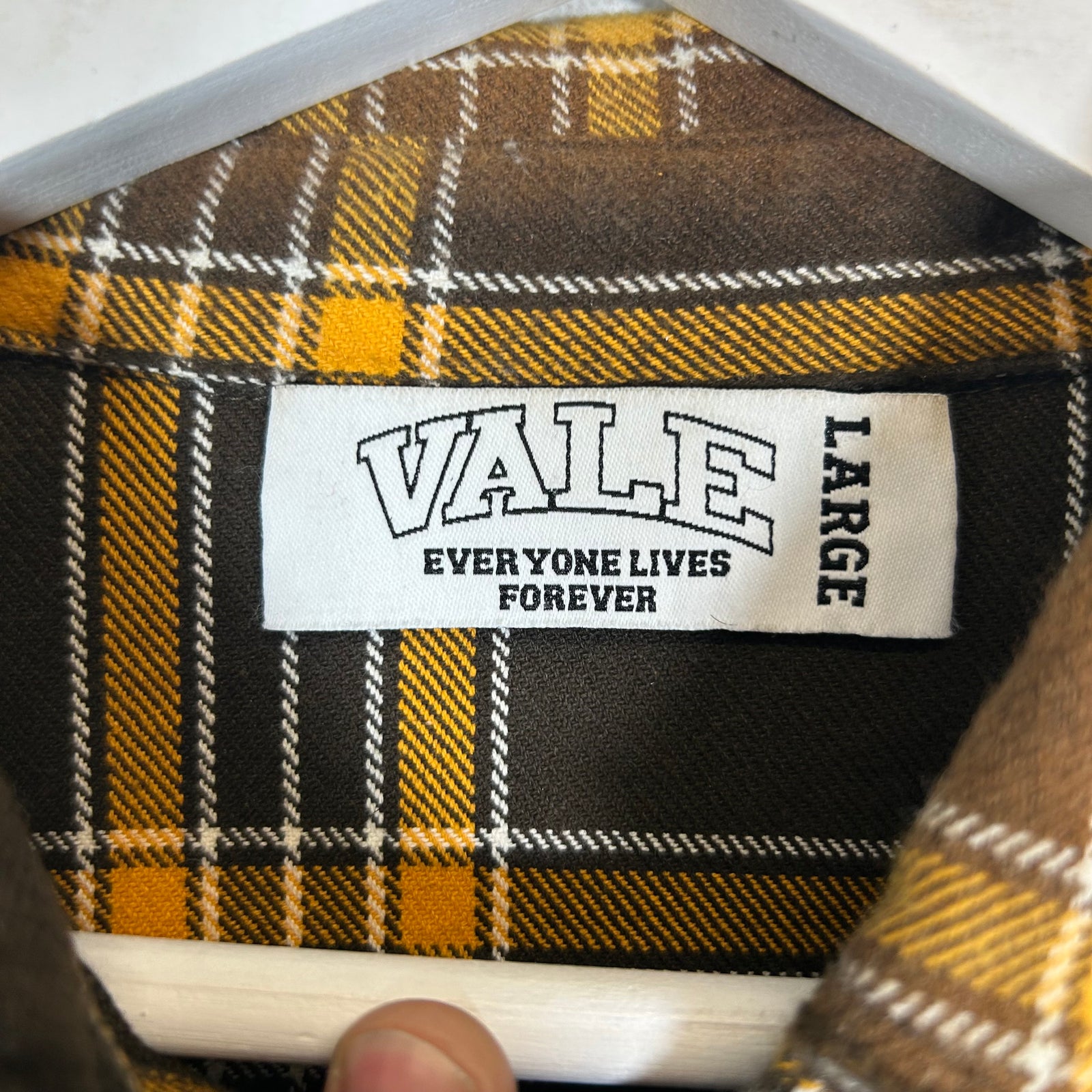 Vale Yellow/Brown Forever Rhinestone Flannel Size L