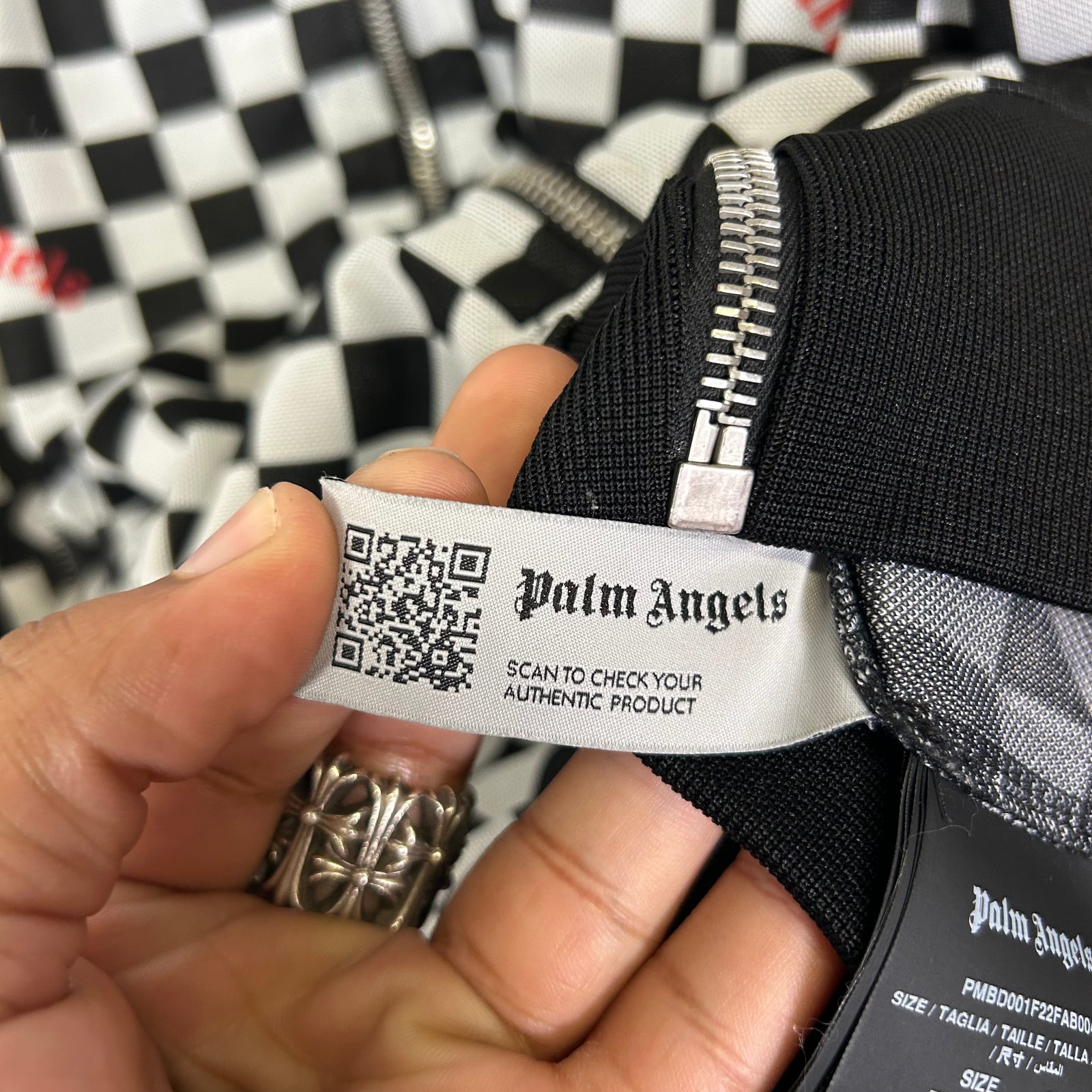 Palm Angels Checkerboard Track Jacket Size M