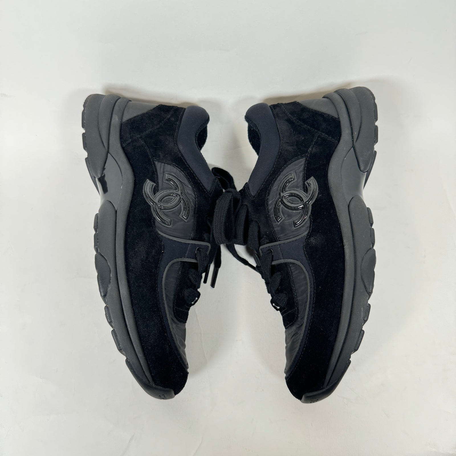 Chanel Black CC Trainers Size 37