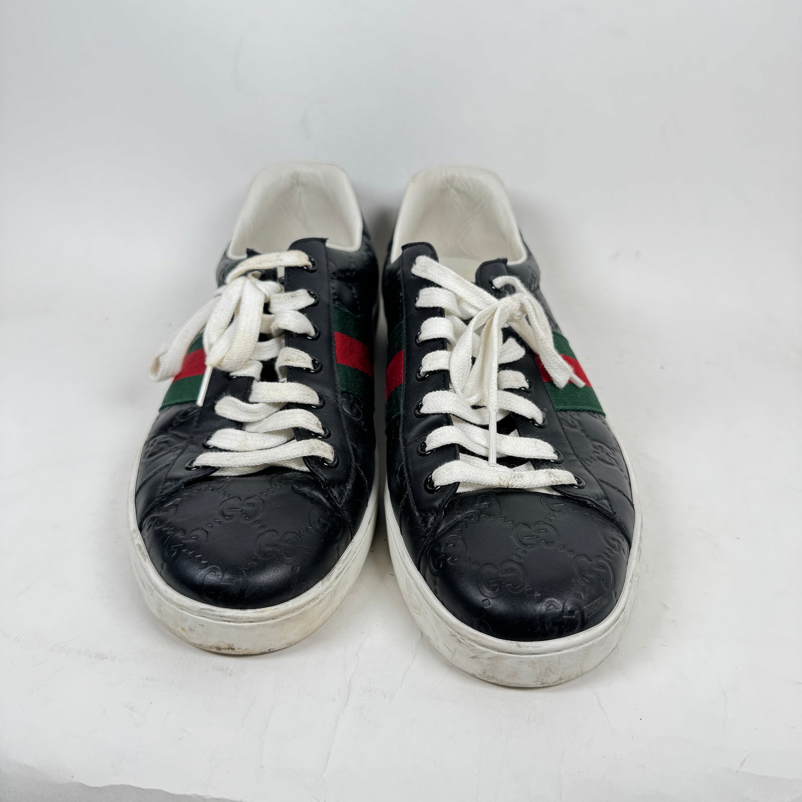 Gucci Black GG Embossed Ace Sneaker Size GG 12