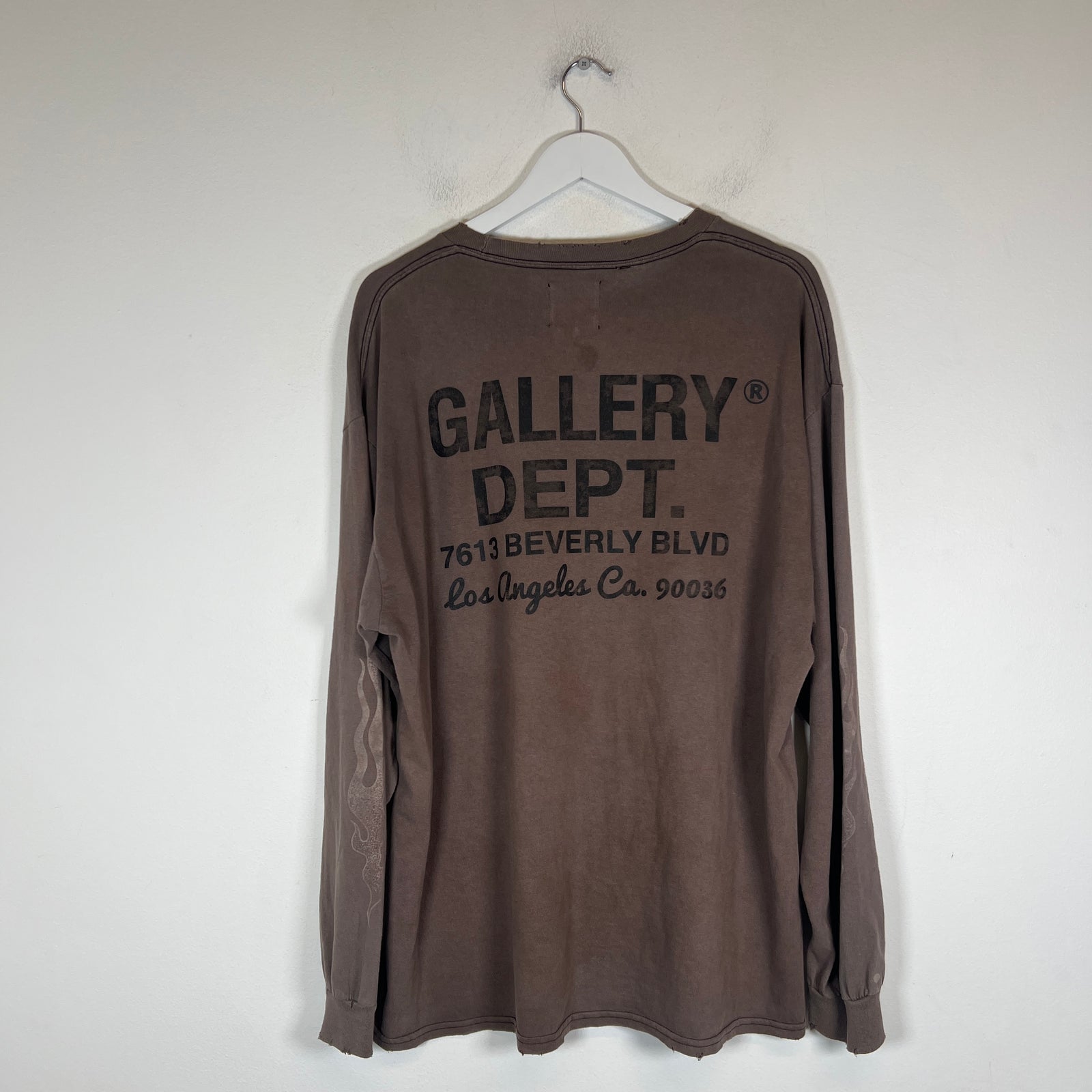 Gallery Dept Brown Flame Distressed Longsleeve Size L