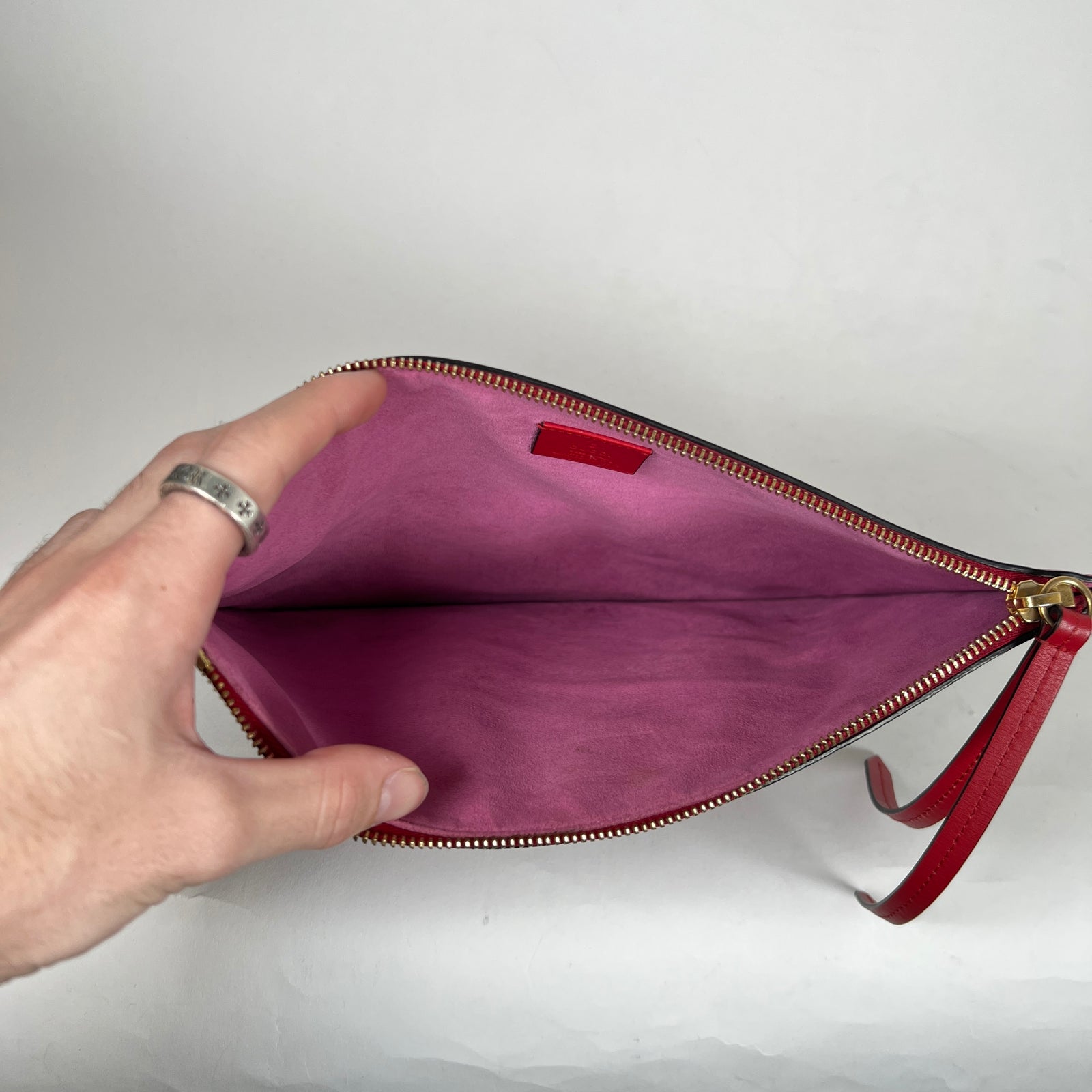 Gucci GG Supreme Monogram Bosco Wristlet Clutch
