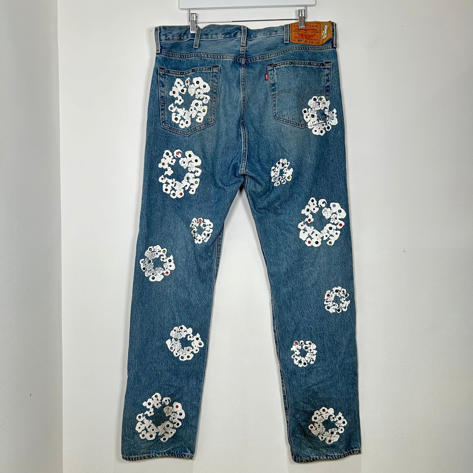 Denim Tears Rhinestone Lightwash Jeans Size 38x34