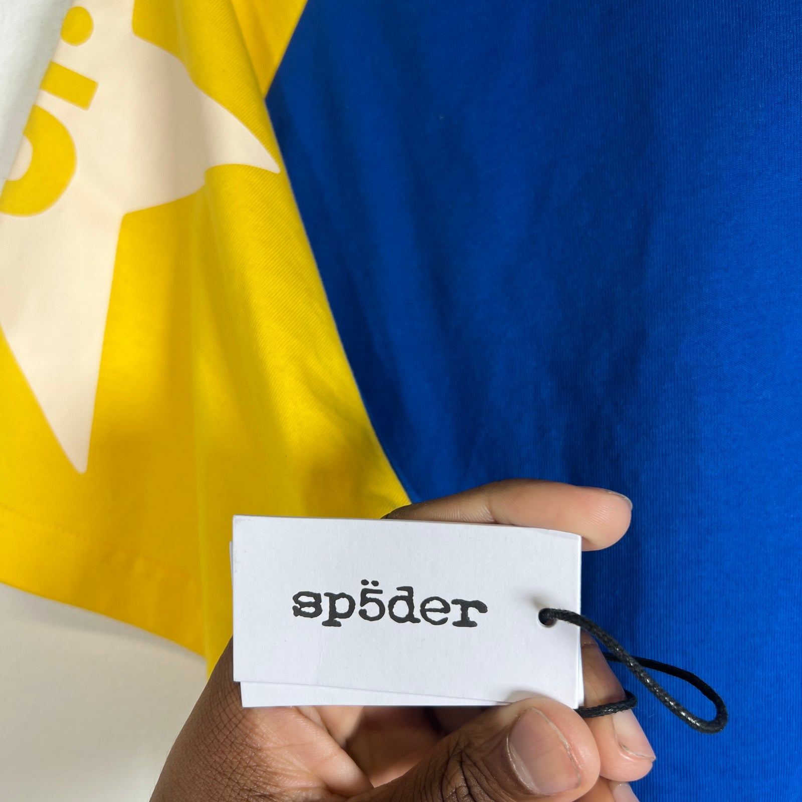 Sp5der Blue/Yellow 5uki T-Shirt Size L