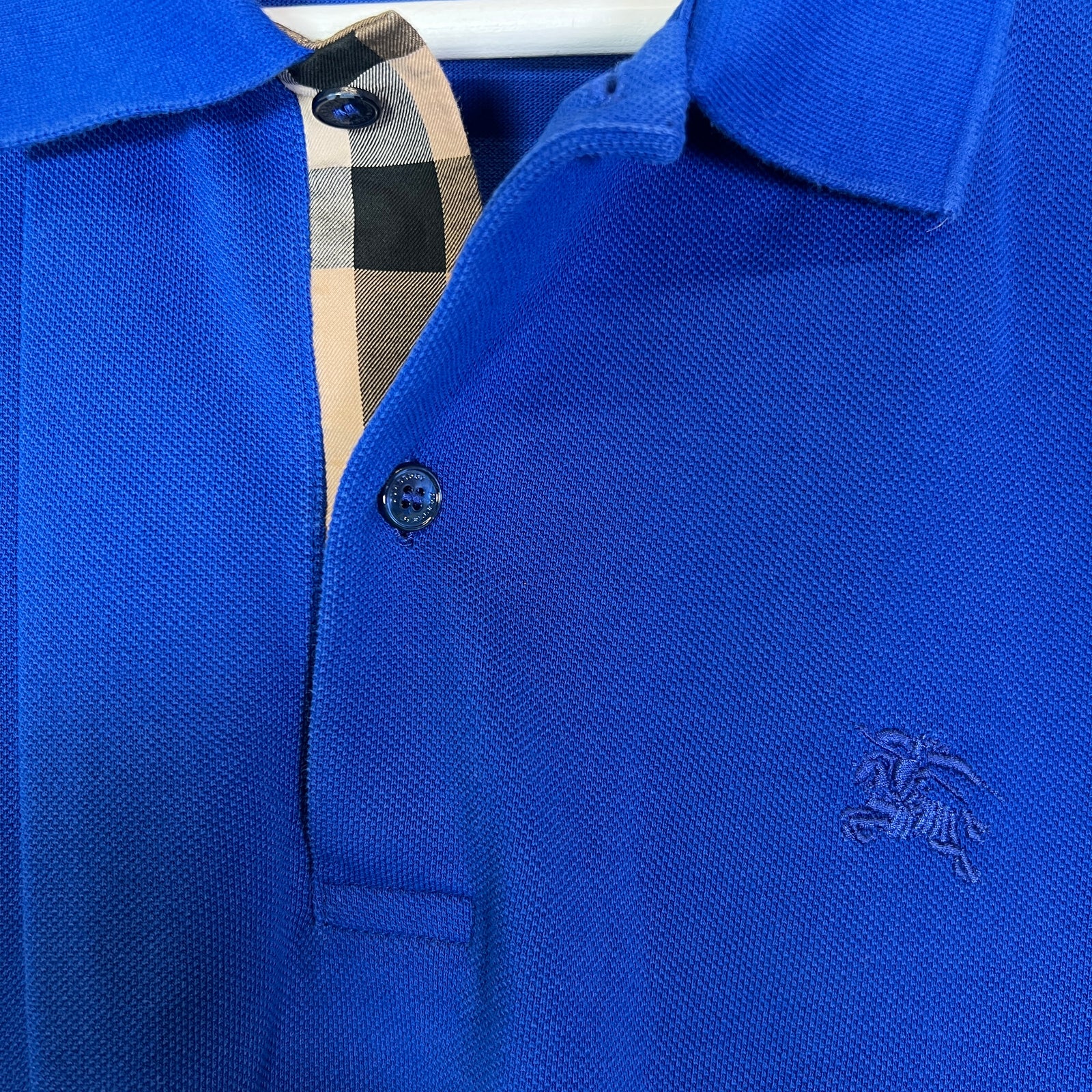 Burberry Blue Check Polo Shirt