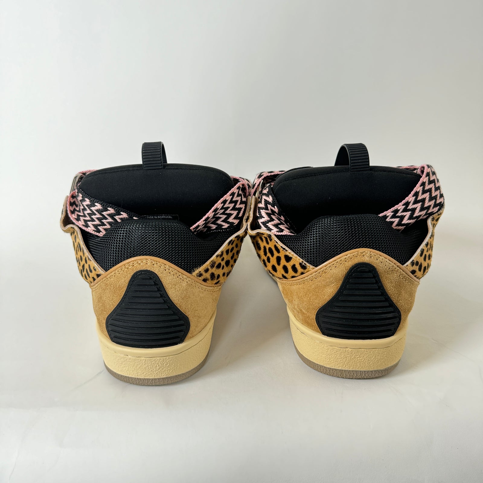 Lanvin Cheetah/Pink Curb Sneakers Size 43