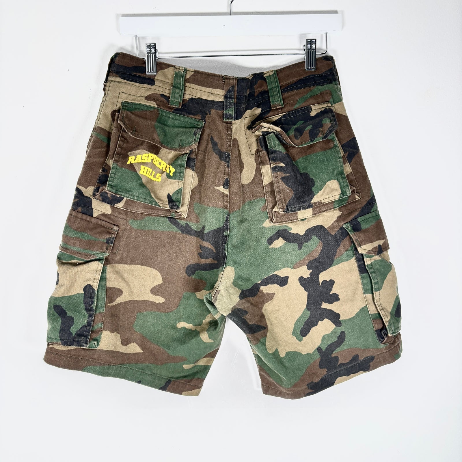 Raspberry Hills Camo Logo Shorts Size S