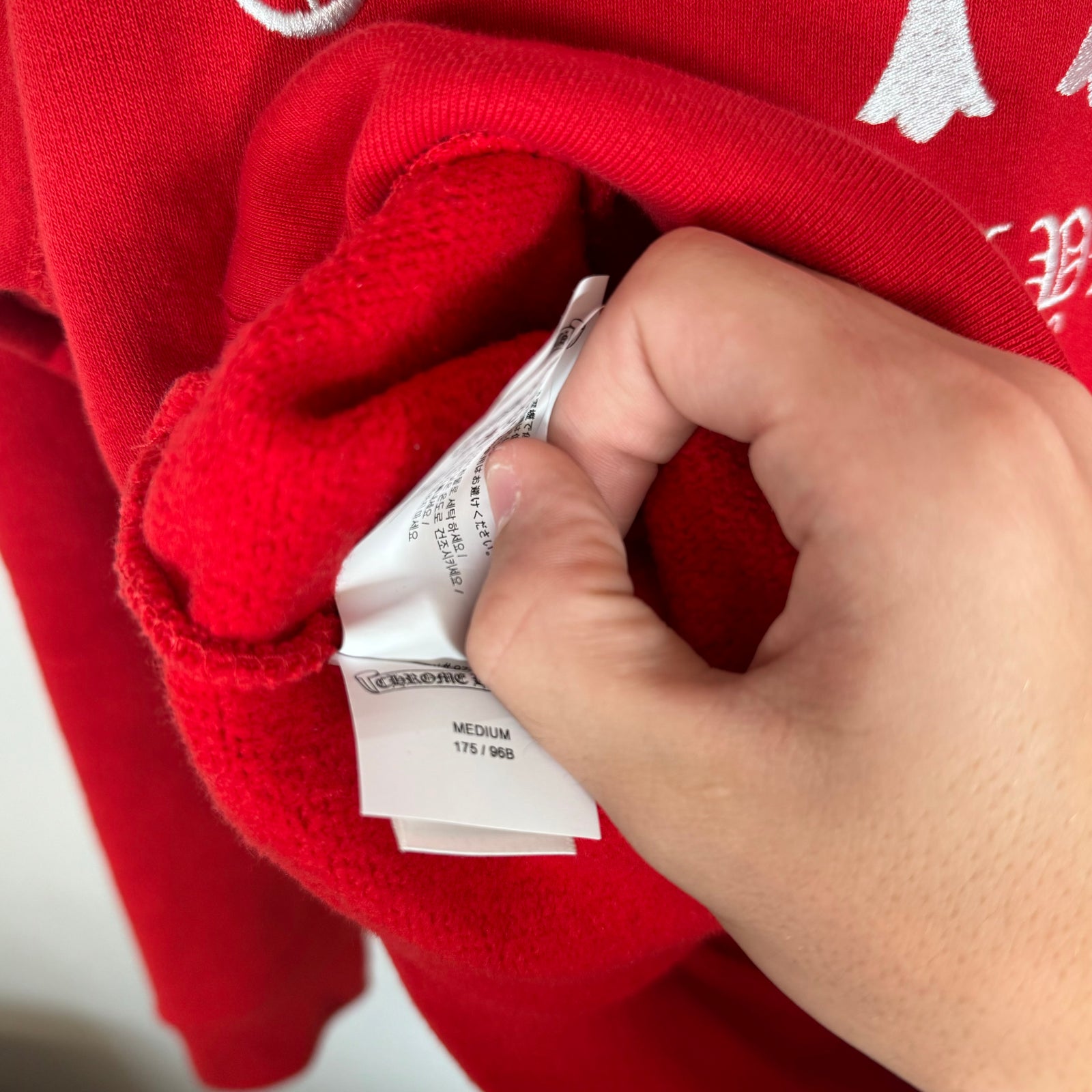 Chrome Hearts Red Triple Cross Hoodie Size M