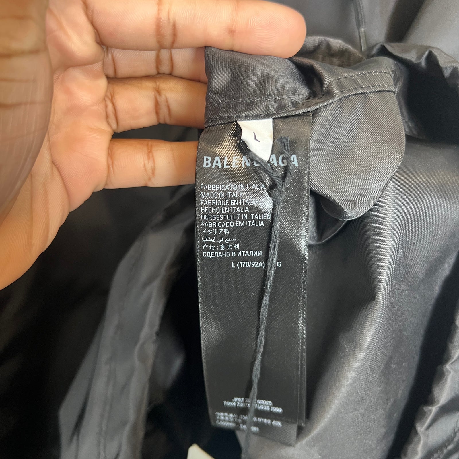Balenciaga Black Tape Logo Nylon Jacket Size L