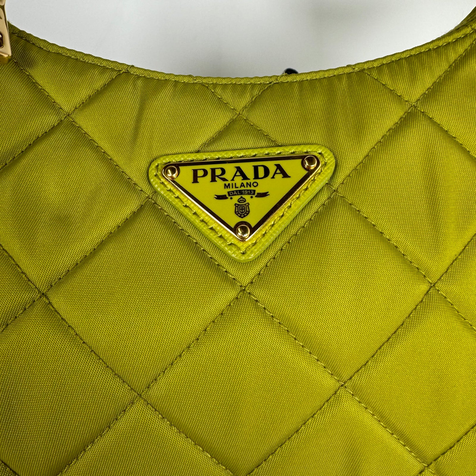 Prada Green Tessuto Impunture Hobo Bag
