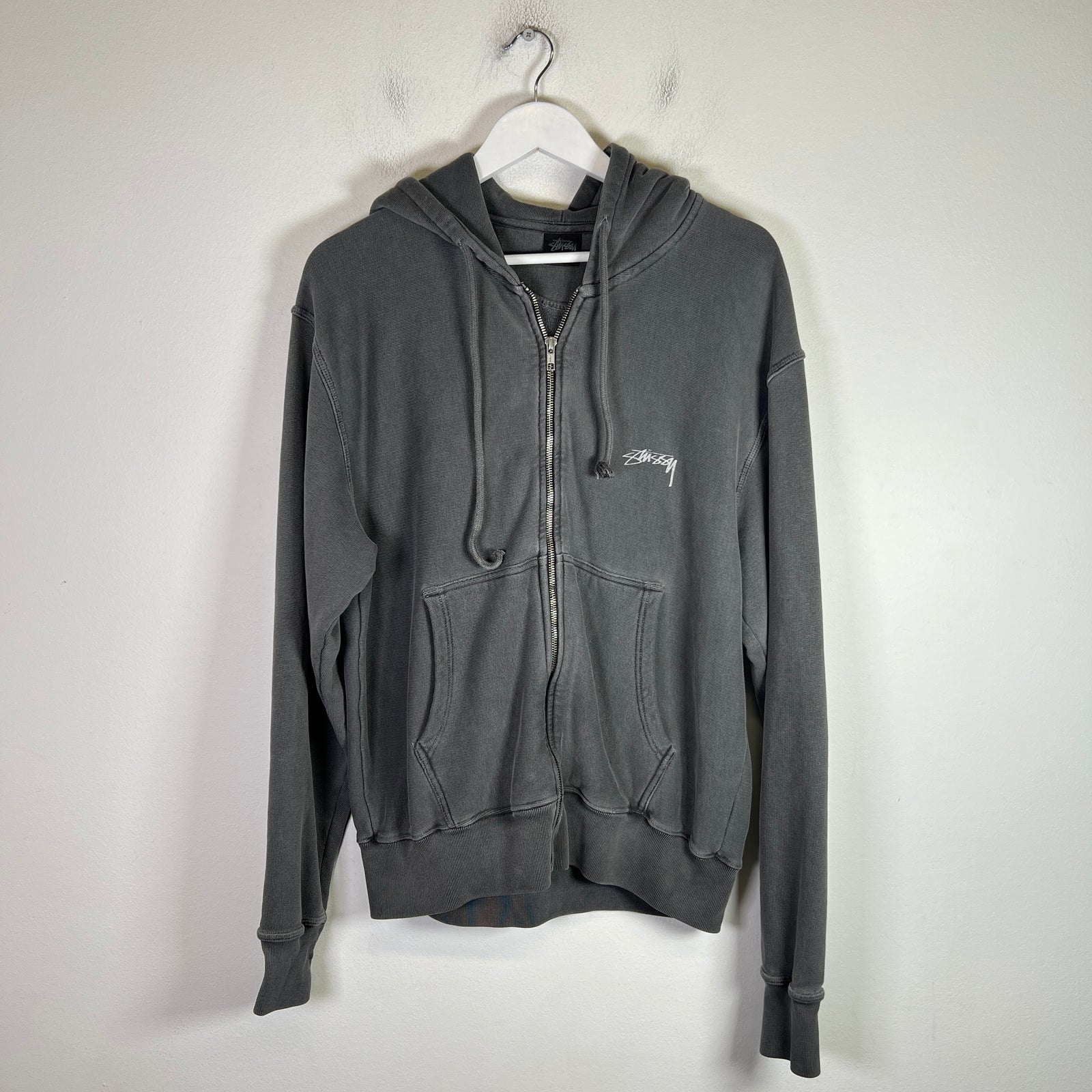 Stussy Pigment Dyed Logo Zip-Up Hoodie