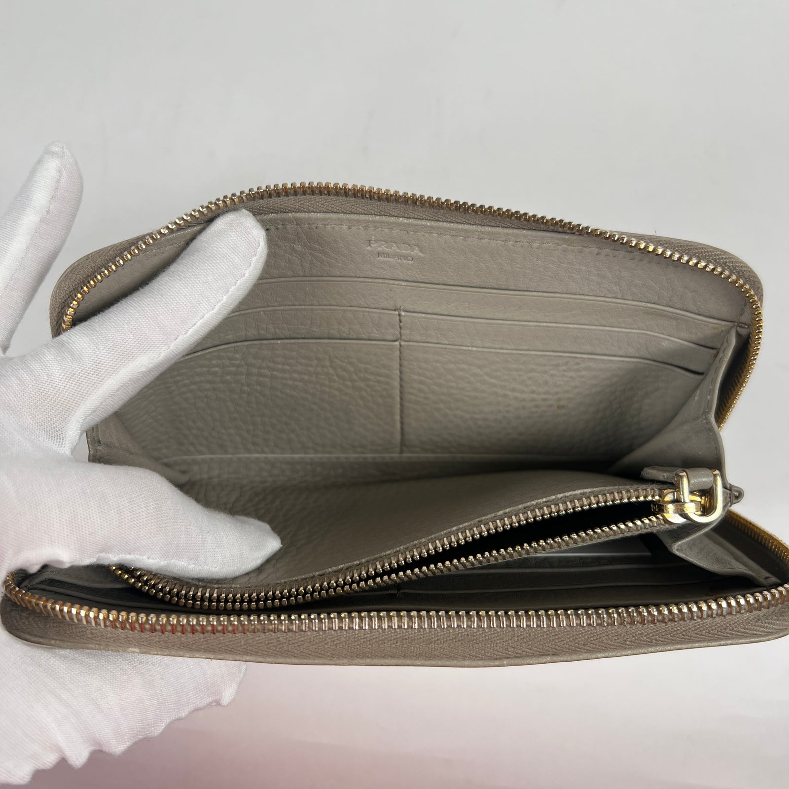 Prada Beige Saffiano Leather Wallet