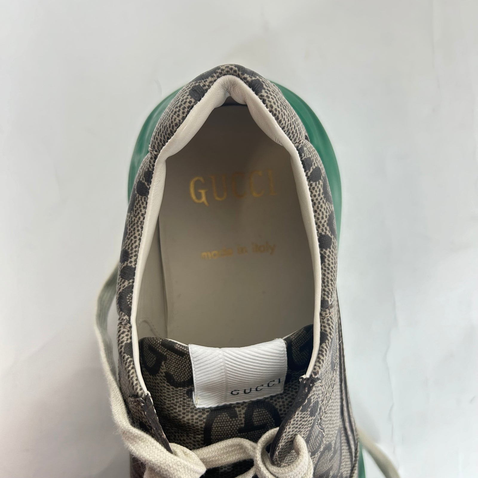 Gucci Green Jumbo GG Rhyton Sneaker Size 10.5