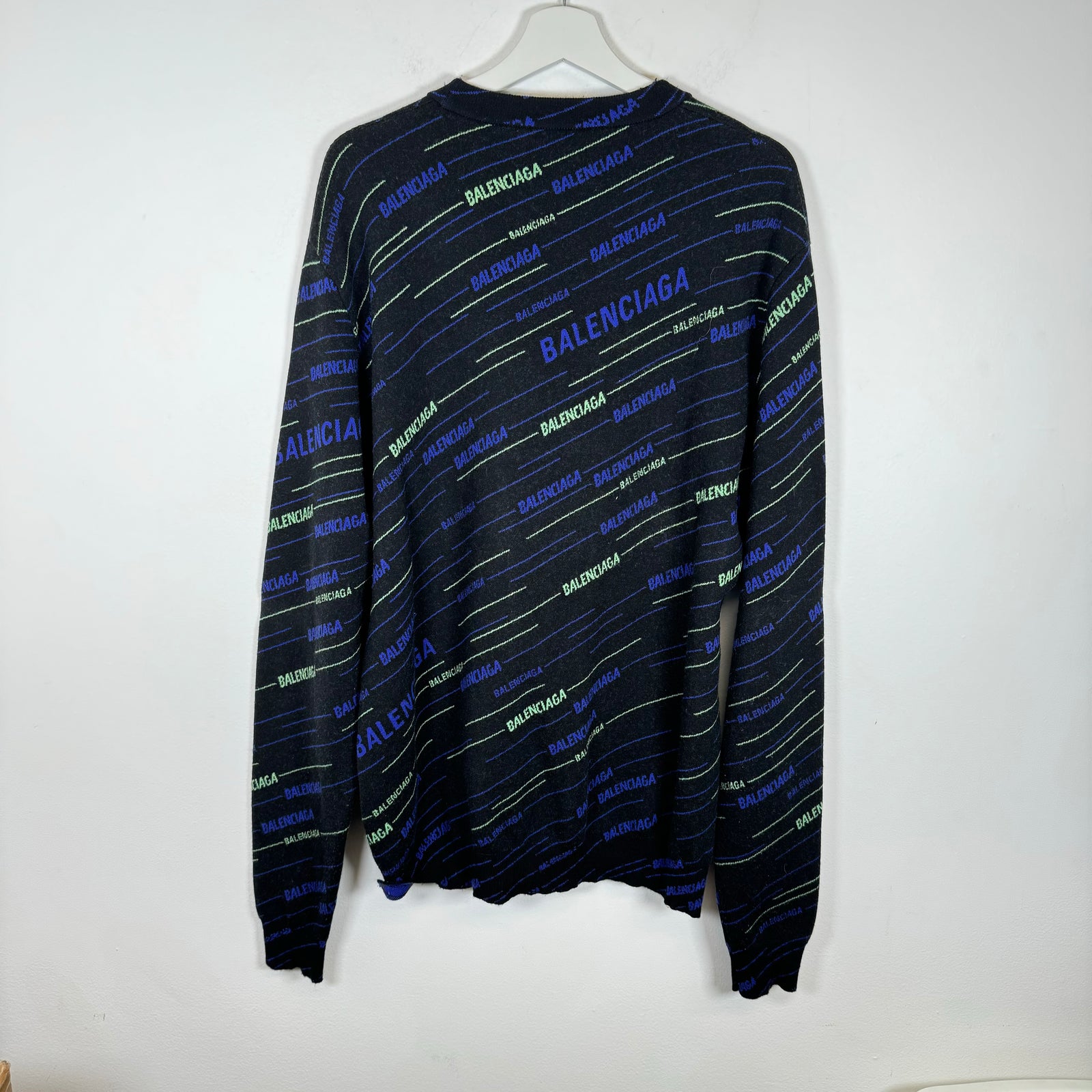 Balenciaga Purple/Green Wool Sweater Size XXL