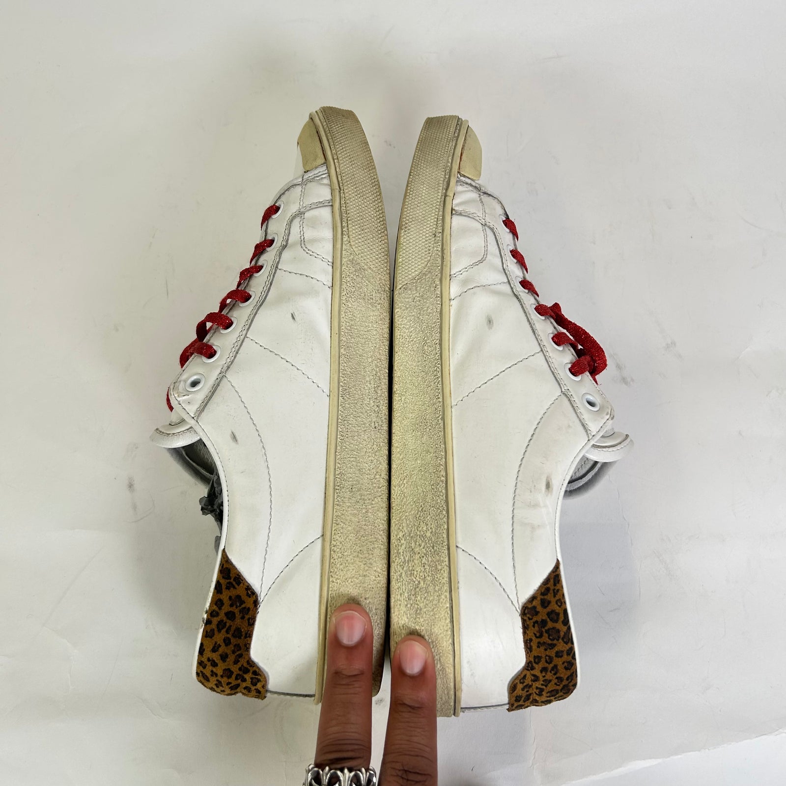 Saint Laurent Paris SL 37 Diamond Leather Low-Top Sneaker Size 44.5