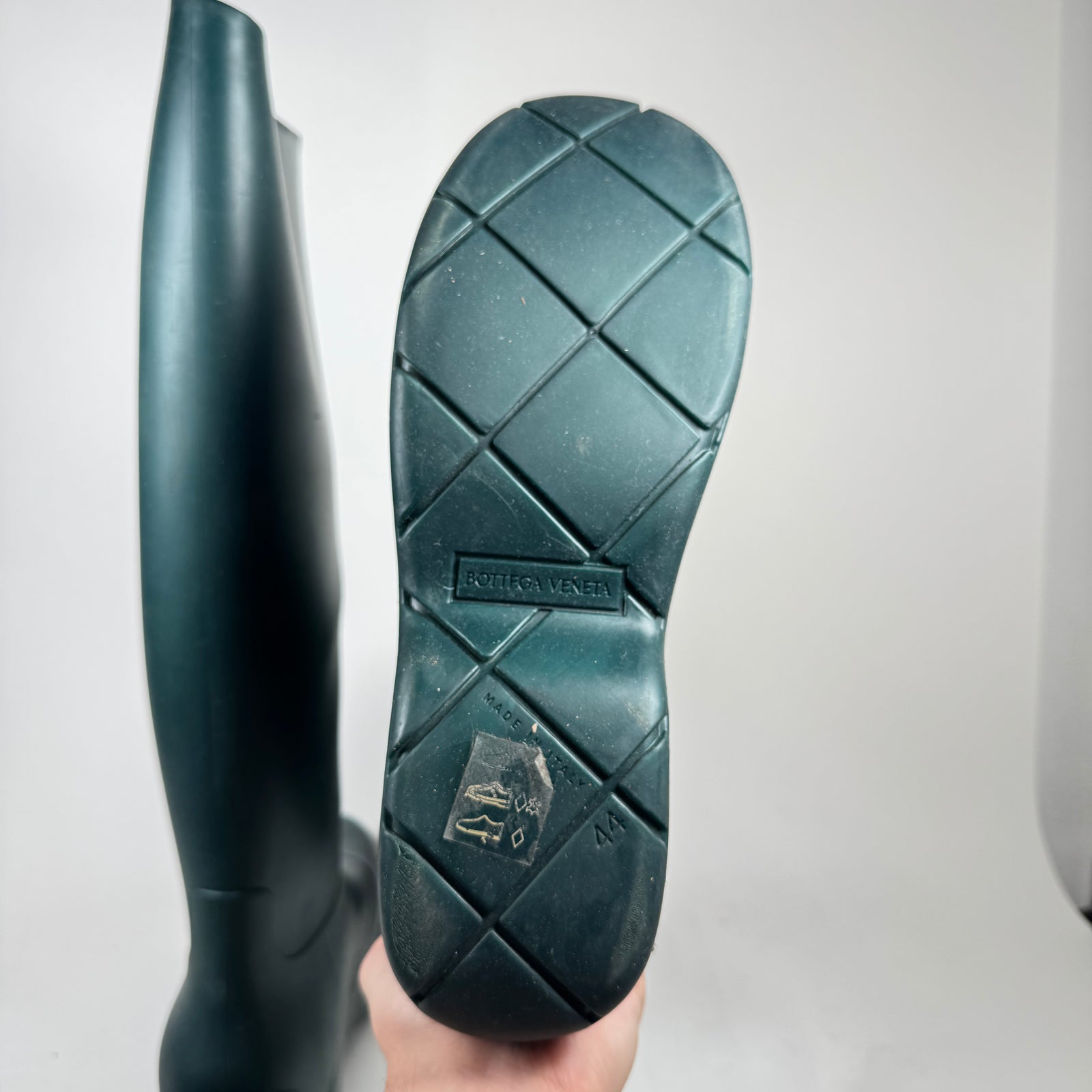 Bottega Veneta Teal Knee High Puddle Boots Size 44