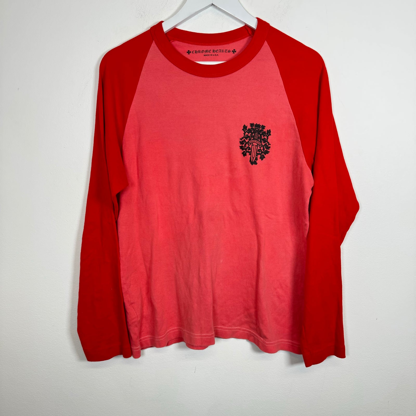 Chrome Hearts Red Dagger Baseball LS Tee Size L