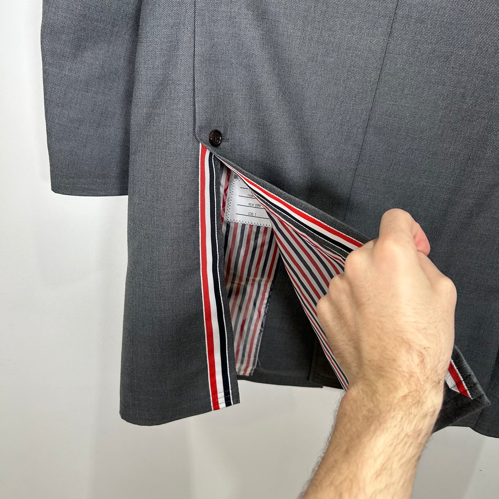 Thom Browne Grey Suit Trench Coat