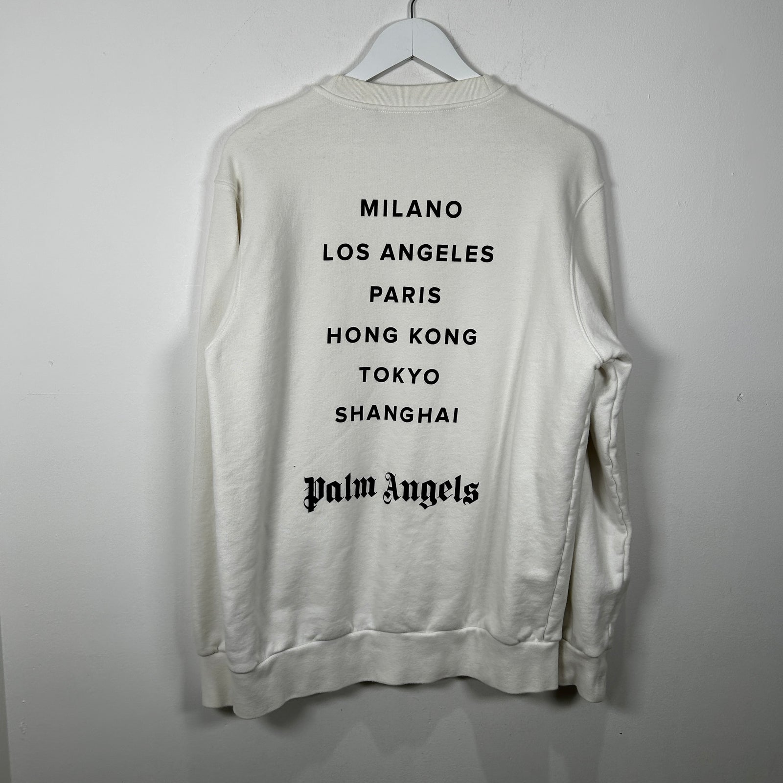 Palm Angel Graffiti Logo White Crewneck Size S