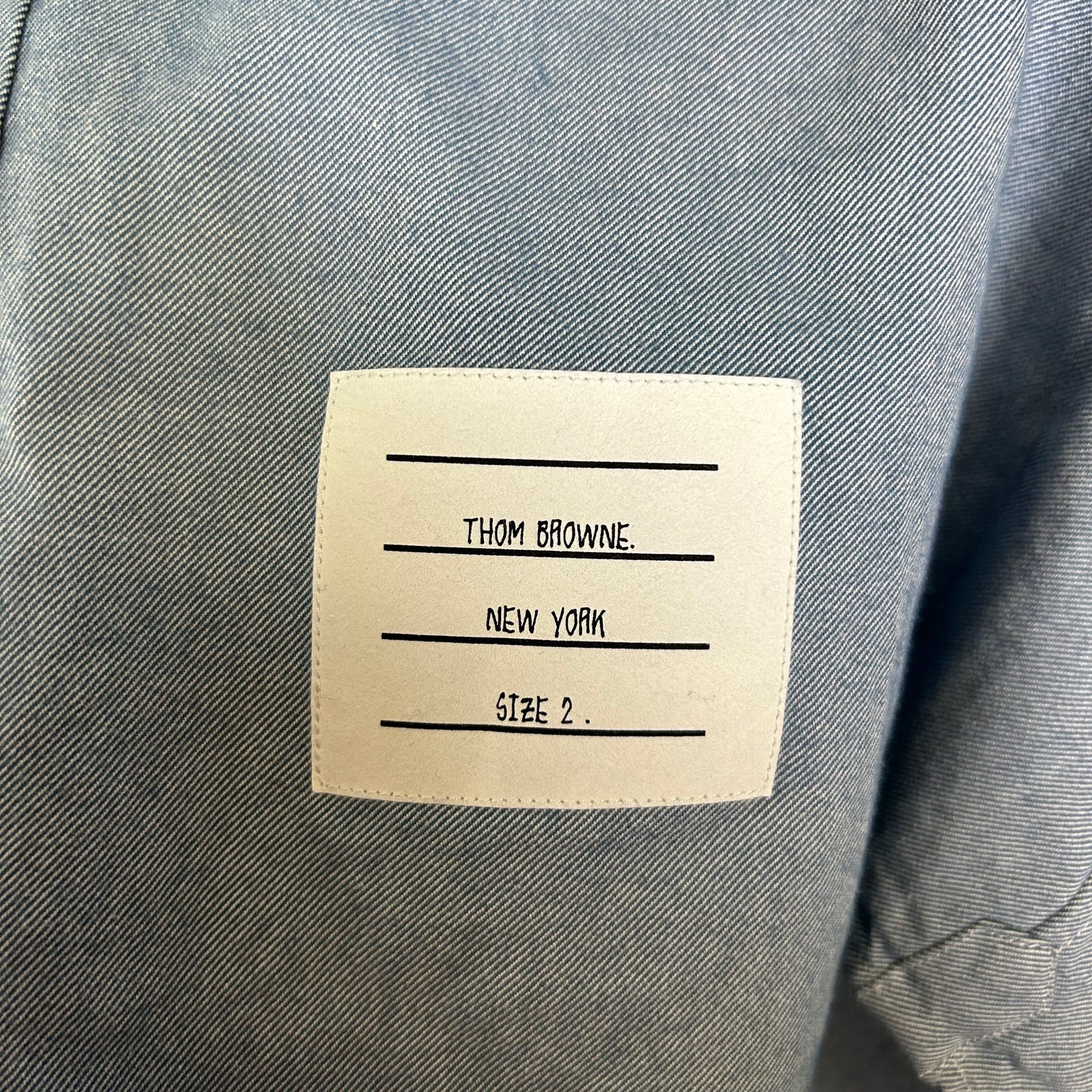 Thom Browne Blue 4 Bar Button-Up Flannel Shirt Size 2