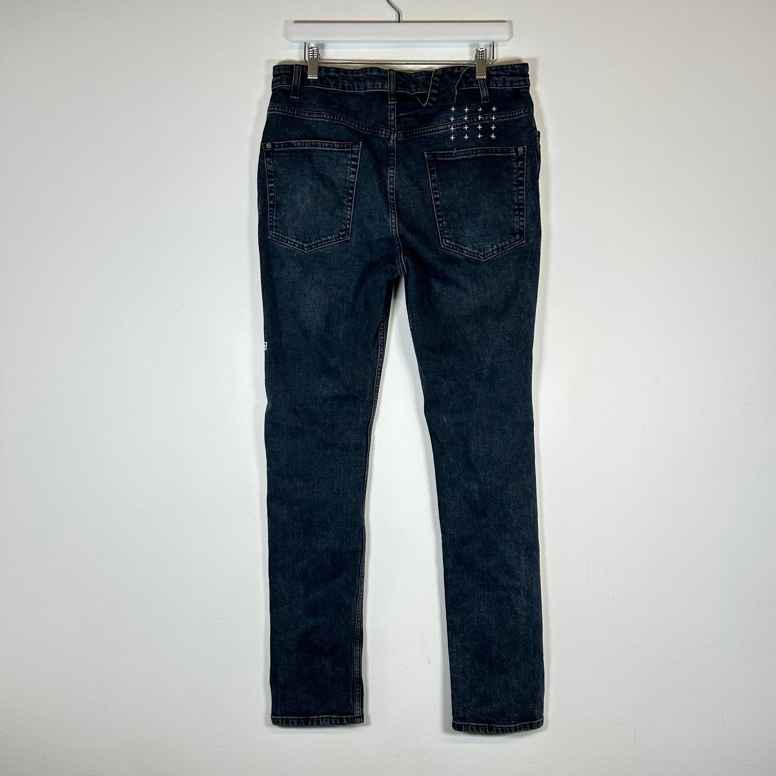 Ksubi Navy Distressed Patch Jeans Size 36
