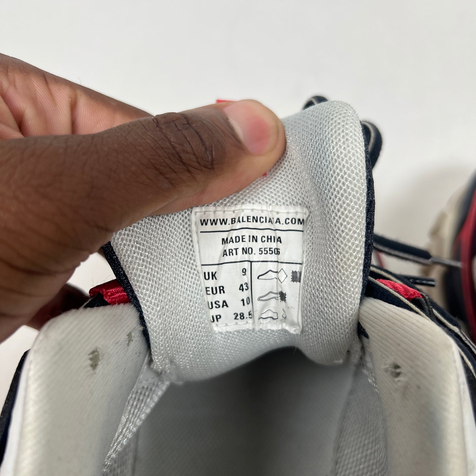 Balenciaga Navy/Red LED Track Sneaker Size 43