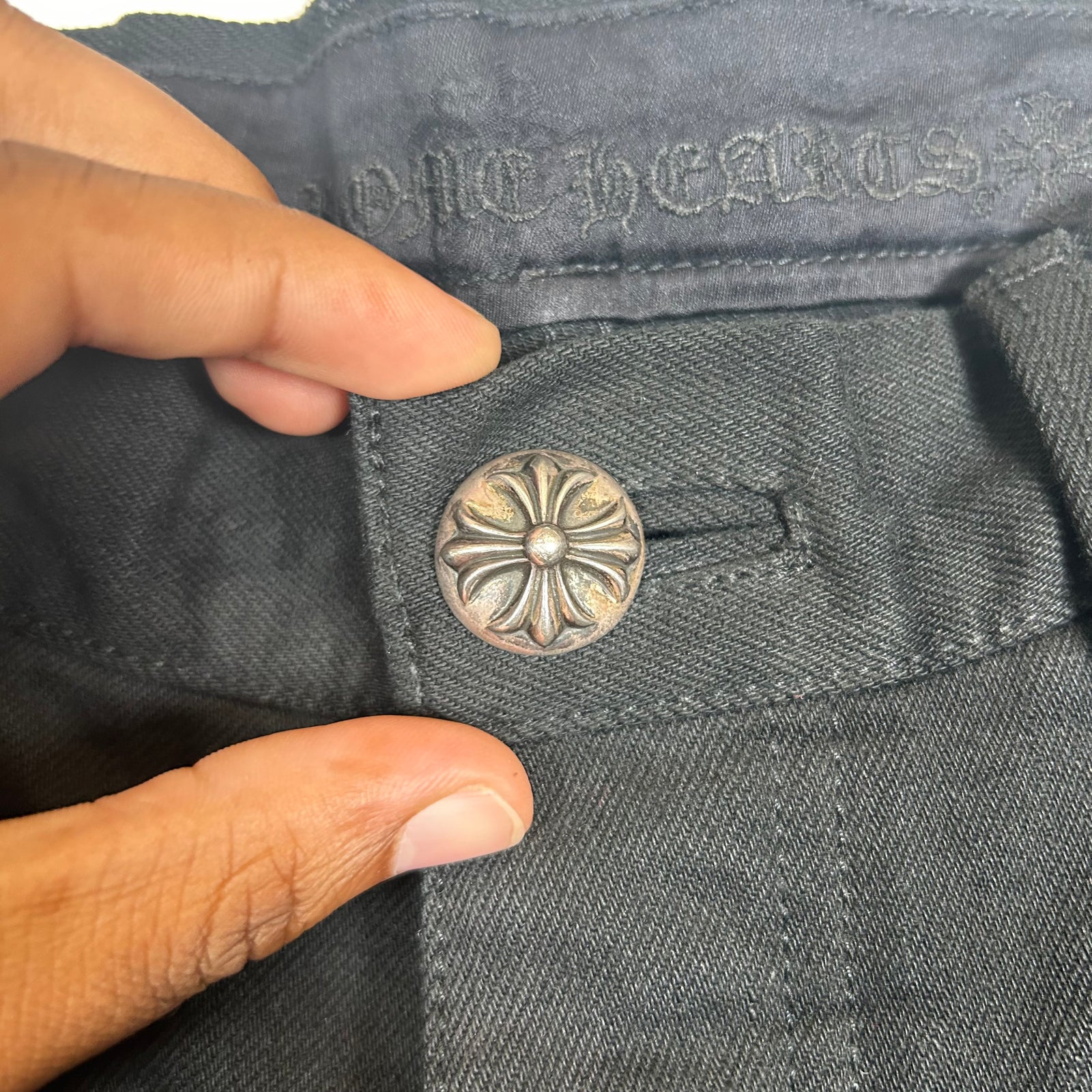 Chrome Hearts Black Raw Denim Jeans Size 30