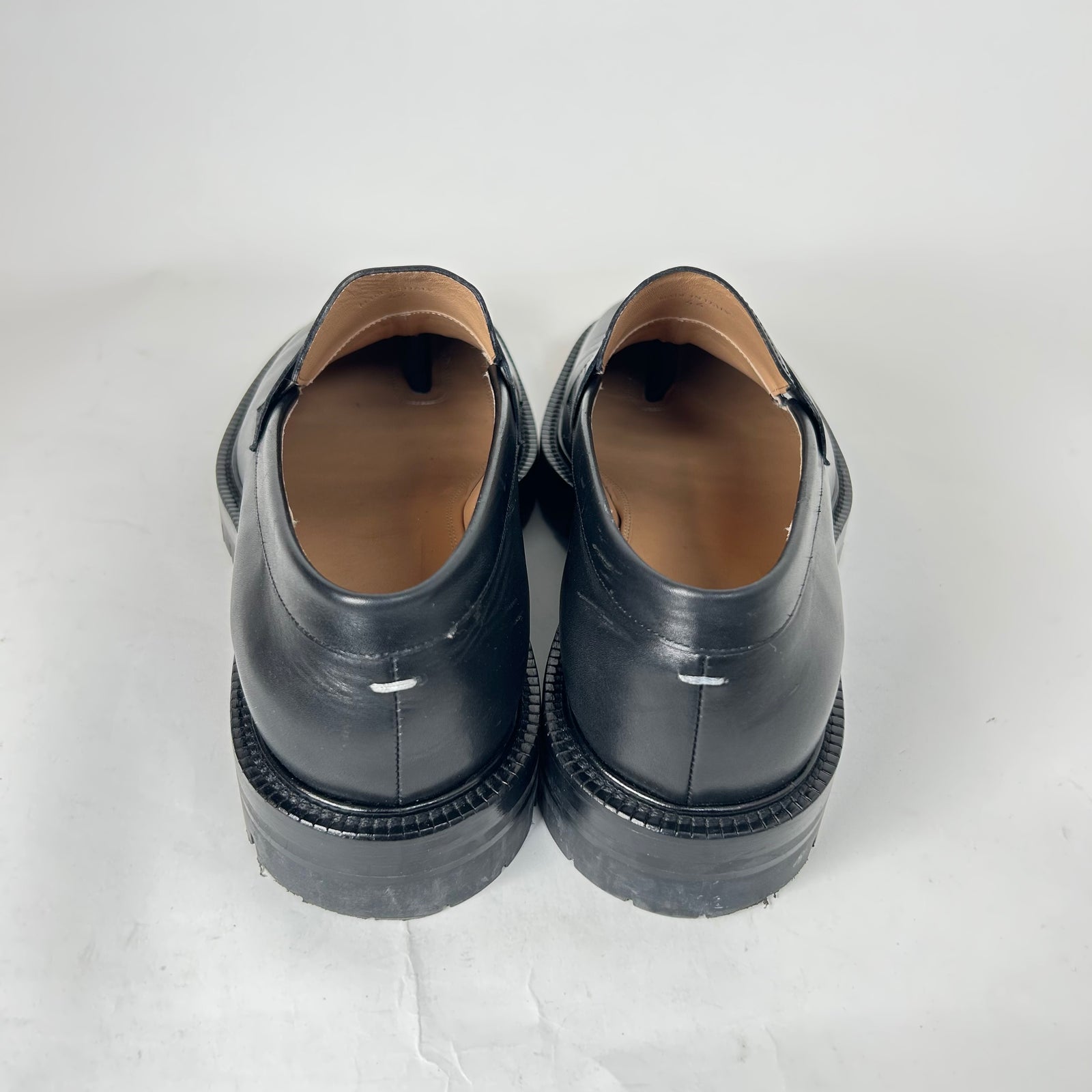 Maison Margiela Black Leather Tabi Loafer Size 44