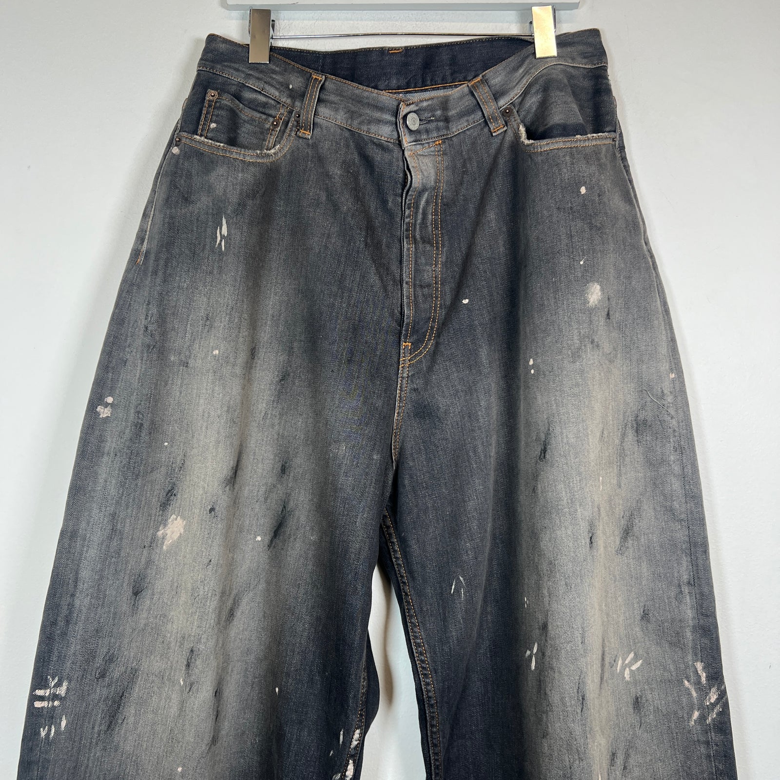 Acne Studios Black 2023M Distressed Baggy Jeans Size 33