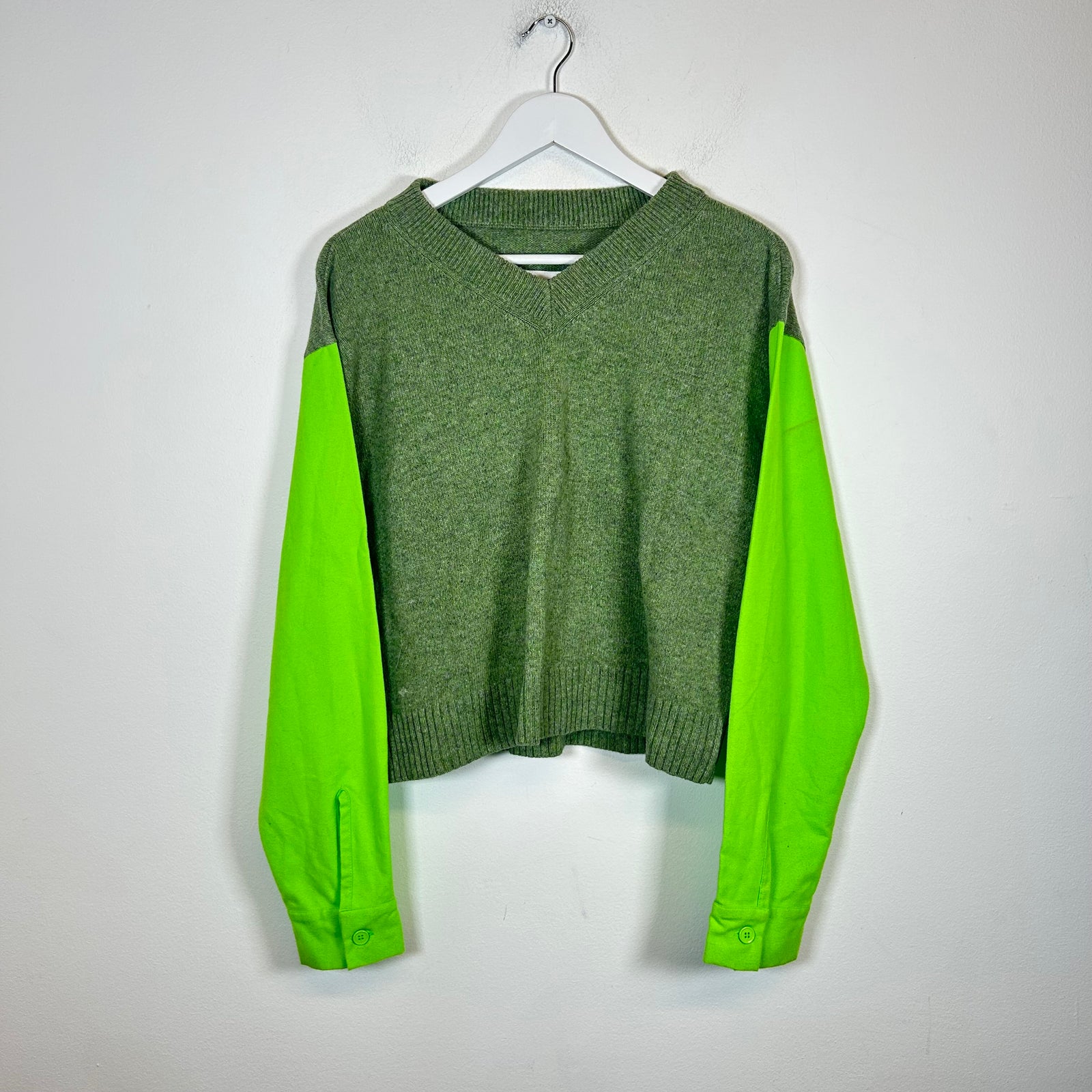 MM6 Green/Neon Cropped Sweater Size L