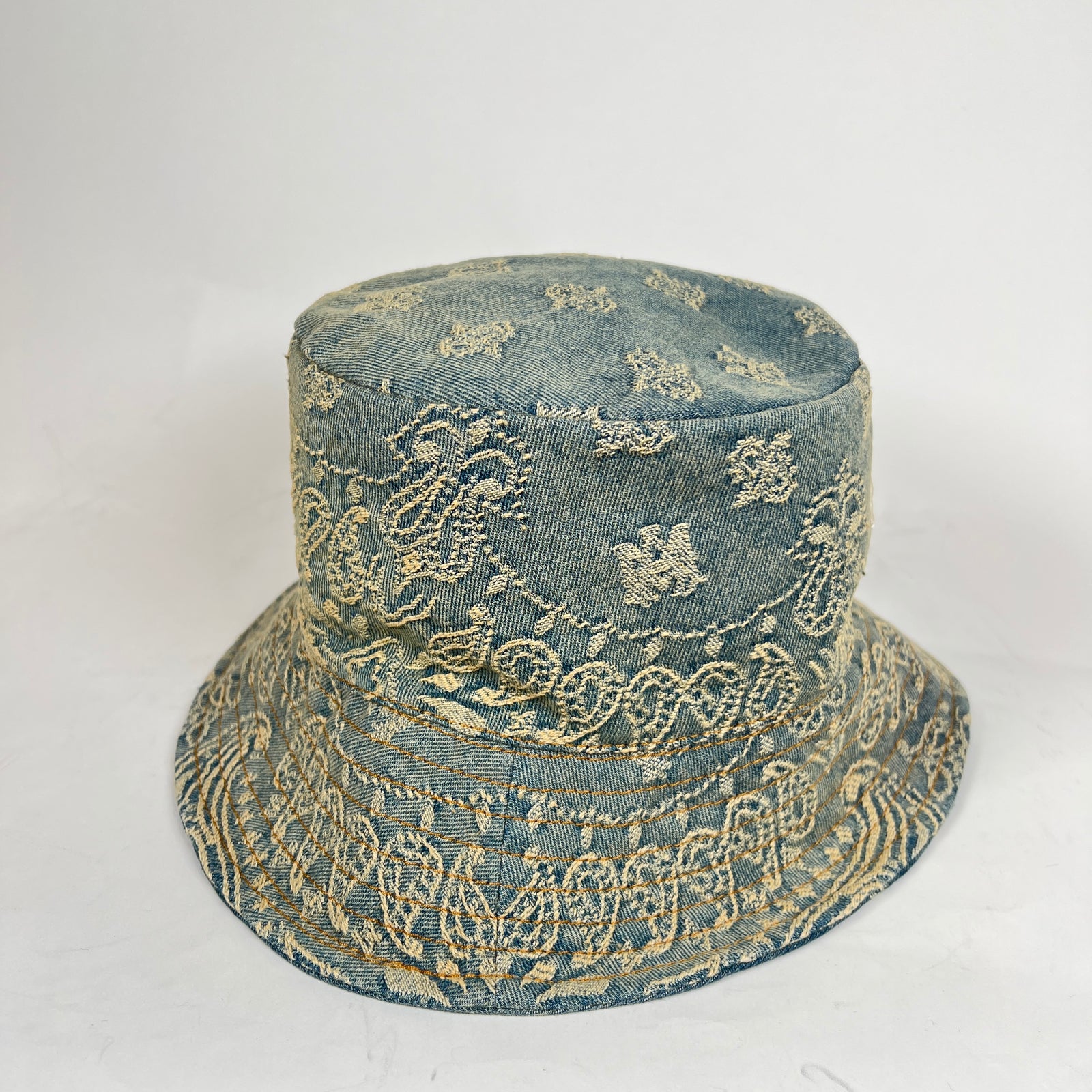 Amiri Bandana Paisley Denim Bucket Hat