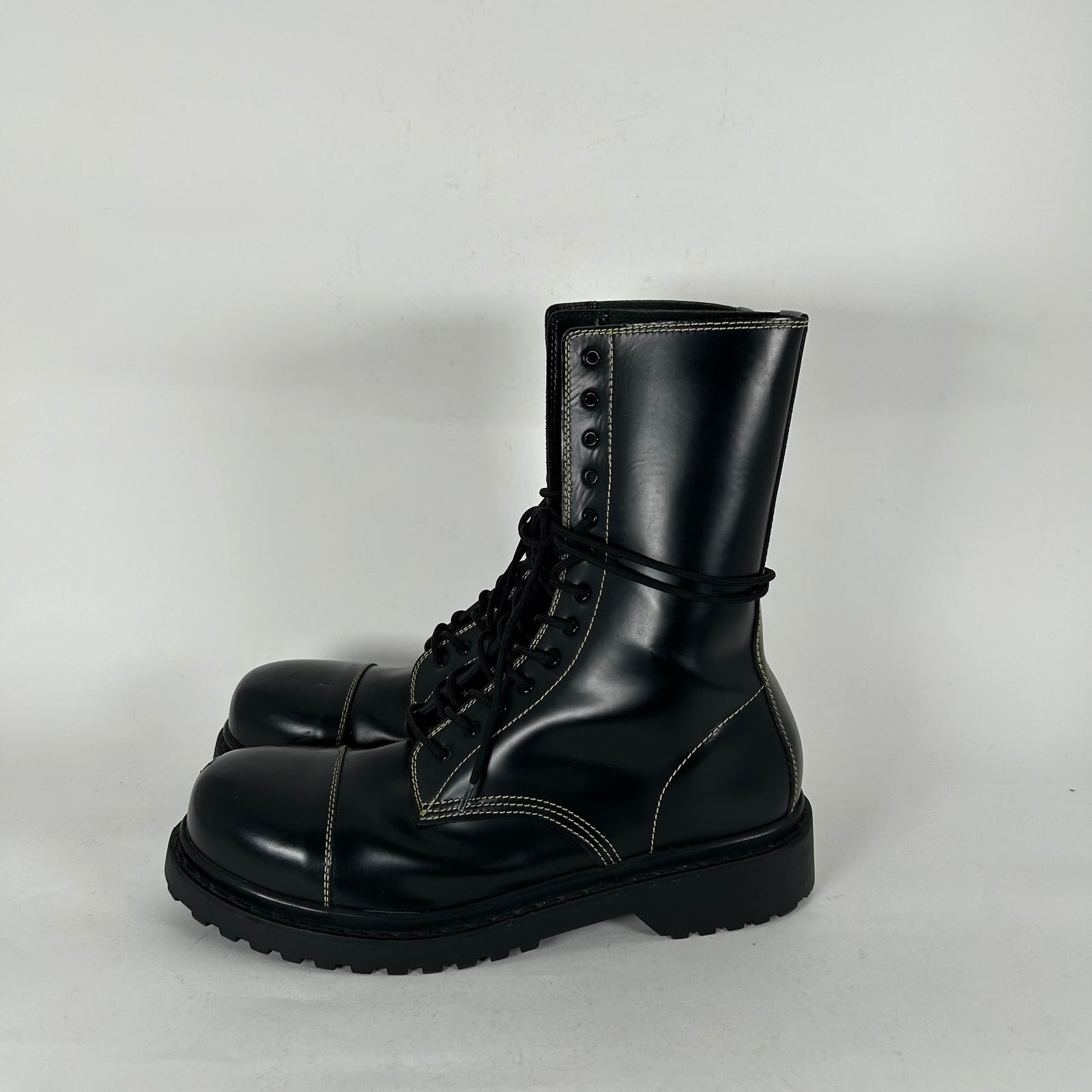 Balenciaga Contrast Stitch Combat Boot Size 13