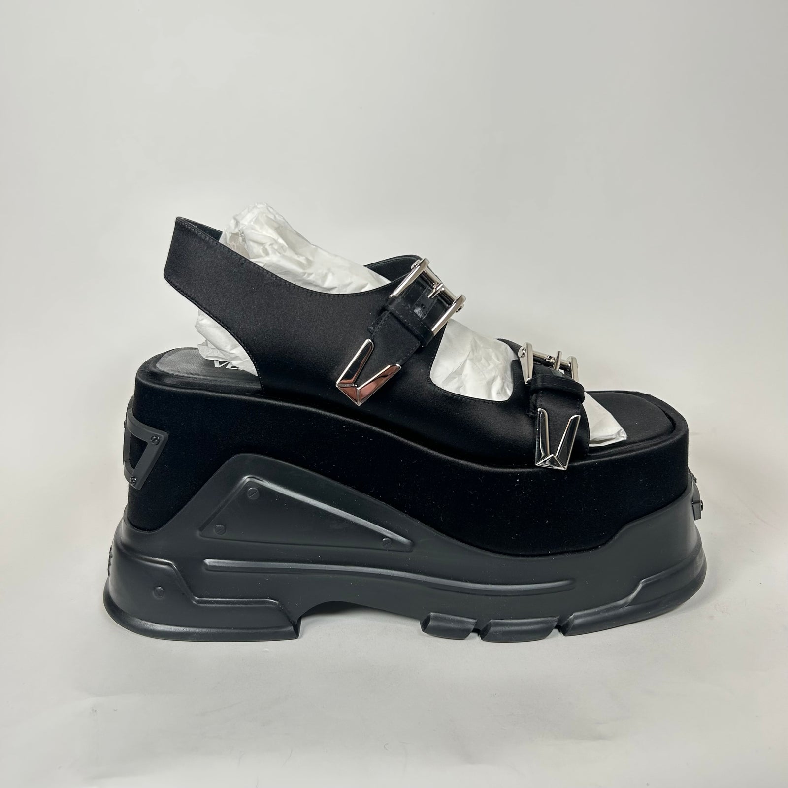 Versace Black Medusa Anthem Platform Sandals Size 40