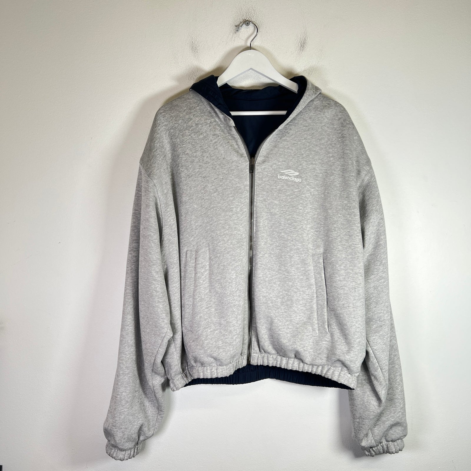Balenciaga Techno Cotton Poplin Reversible Zip-Up Jacket