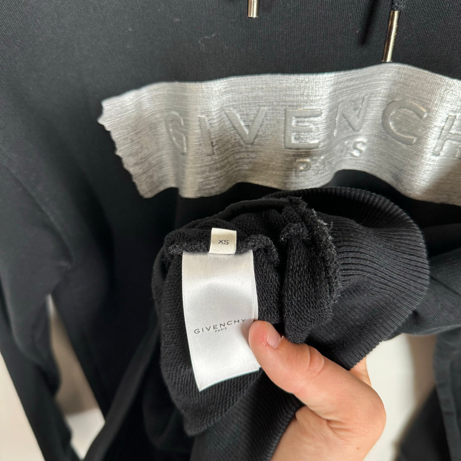 Givenchy Metallic Logo Hoodie Size XS
