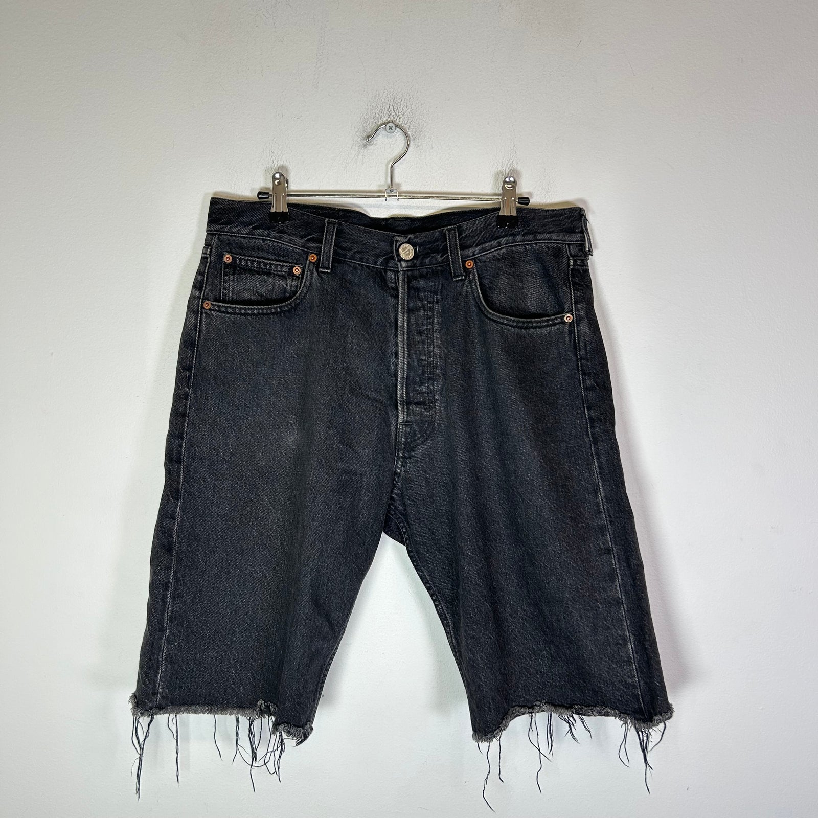 Vetements Black Denim Cut Off Shorts