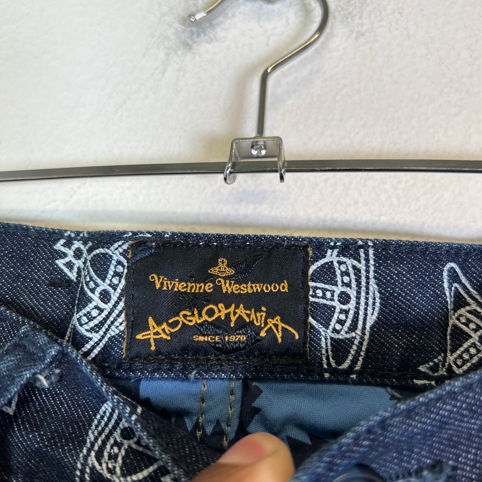 Vivienne Westwood Dark Blue Orb Print Jeans Size 29