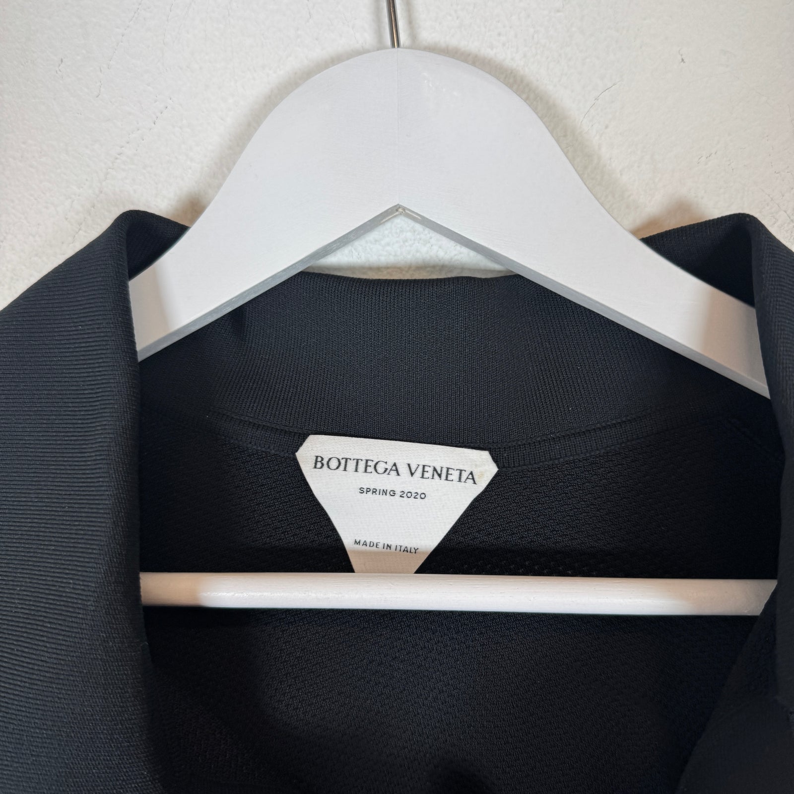 Bottega Veneta Black Pique Asymmetrical Polo Size 48