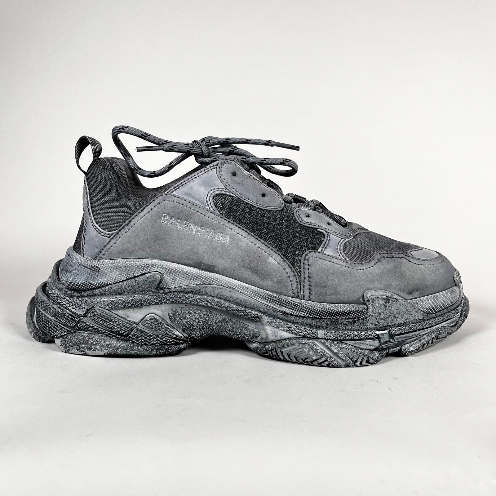 Balenciaga Dyed Grey Triple S Sneaker Size 45
